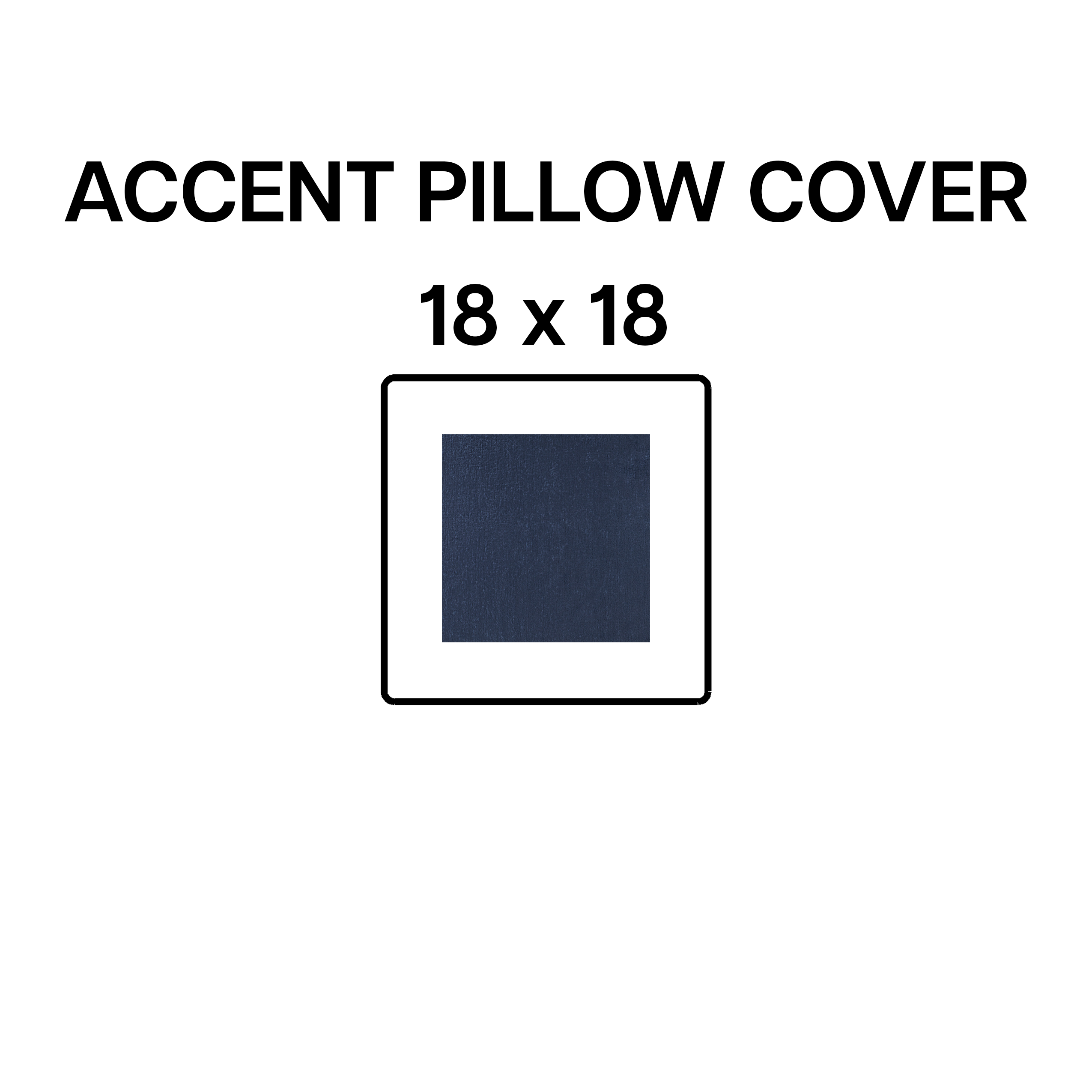 18x18 Inch Oxford Blue Accent Pillow Cover - Decorative Throw Pillow Case for Sofa, Bed & Home Decor - Premium Cotton Fabric with Hidden Zipper (BP 641 103)
