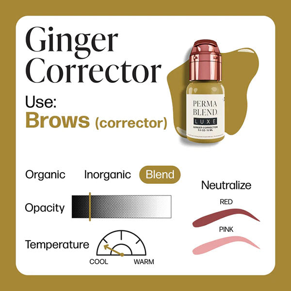 Perma Blend Luxe Ginger Corrector Pigment - Dark Spot & Hyperpigmentation Treatment for Face & Body - Perfect for Daily Skincare & Post-Acne Care