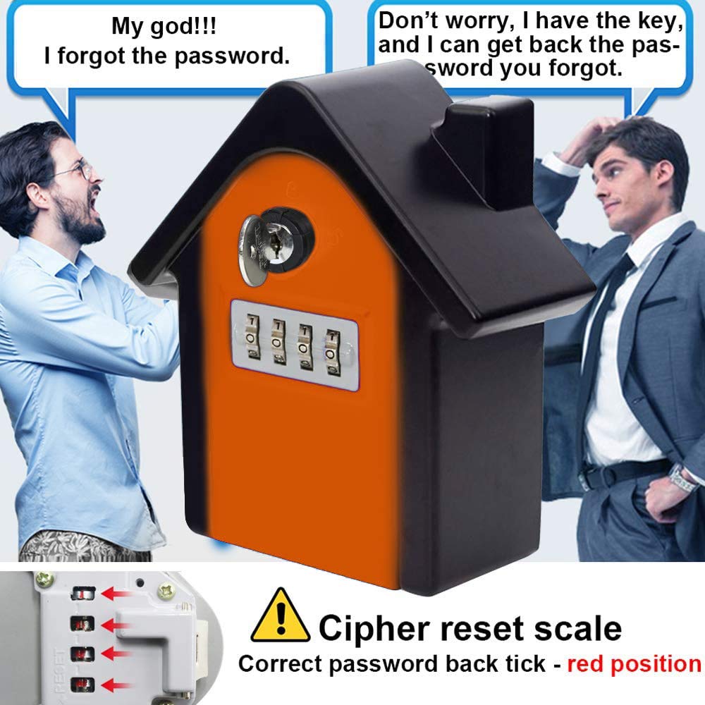 Wall Mount Key Lock Box - 4-Digit Combination Key Safe with Resettable Code, Weatherproof Zinc Alloy Key Storage for Outdoor & Indoor Use - Perfect for House Spare Keys, Vacation Rentals, and Airbnb Properties (Includes Mounting Kit)