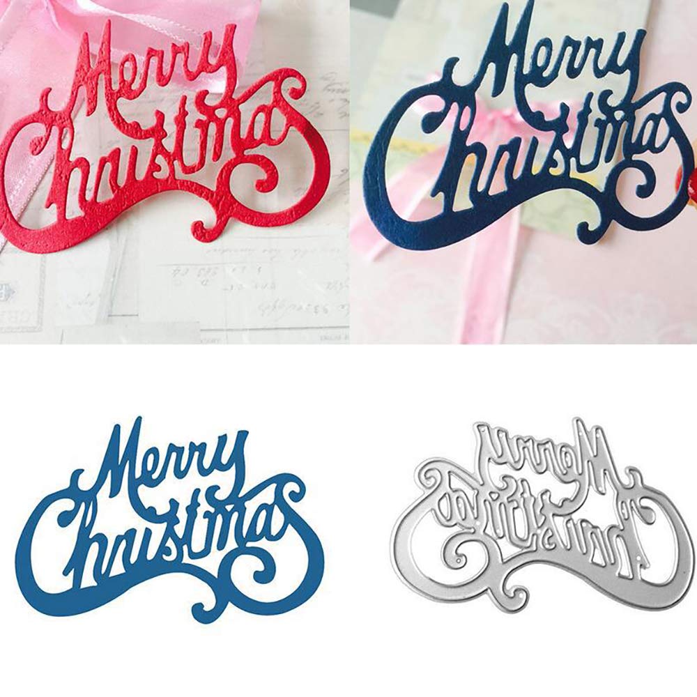 Christmas Metal Cutting Dies for DIY Scrapbooking - Merry Holiday Embossing Stencils & Metallic Die Cut Set for Handmade Cards, Photo Albums, Gift Wrapping - Perfect for Holiday Crafts and Home Decorations