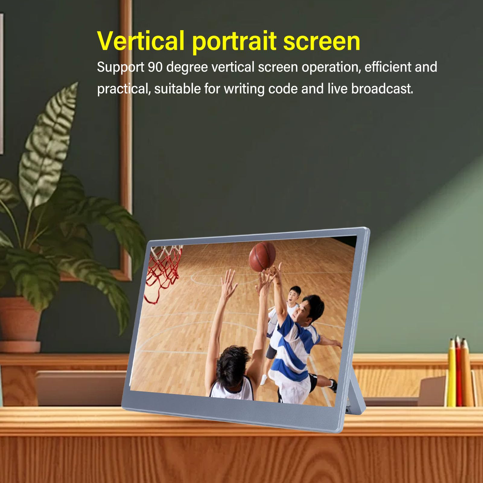 Fockety 11.6'' Portable Monitor - 1080P FHD Triple Screen Display, USB-C External Monitor for Laptop & PC, Travel-Friendly Mini Screen for Work, Gaming & Entertainment | Perfect for Business Trips, Remote Work & Multi-Tasking