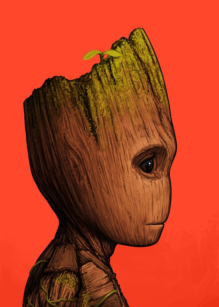Baby Groot Action Figure by Mike Mitchell - Collectible Guardians of The Galaxy Marvel Toy for Kids & Fans - Perfect for Home Decor, Gifts & Cosplay