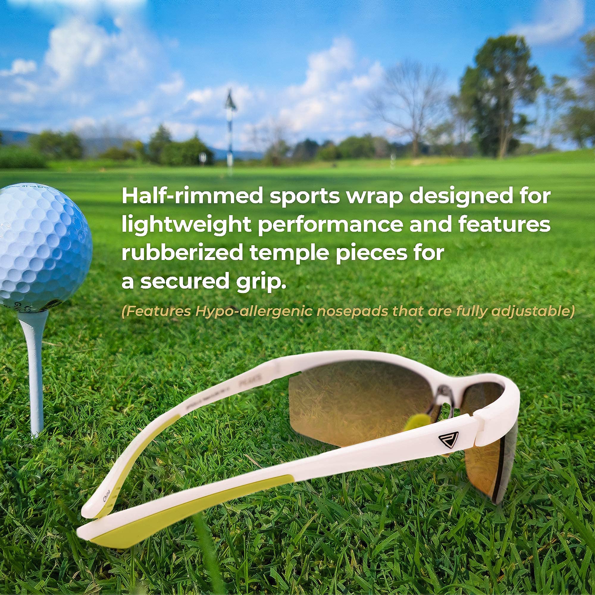 GX5 Unisex Non-Polarized Golf Sunglasses with UV400 Protection - Lightweight Sports Eyewear for Golf, Driving, Running & Outdoor Activities