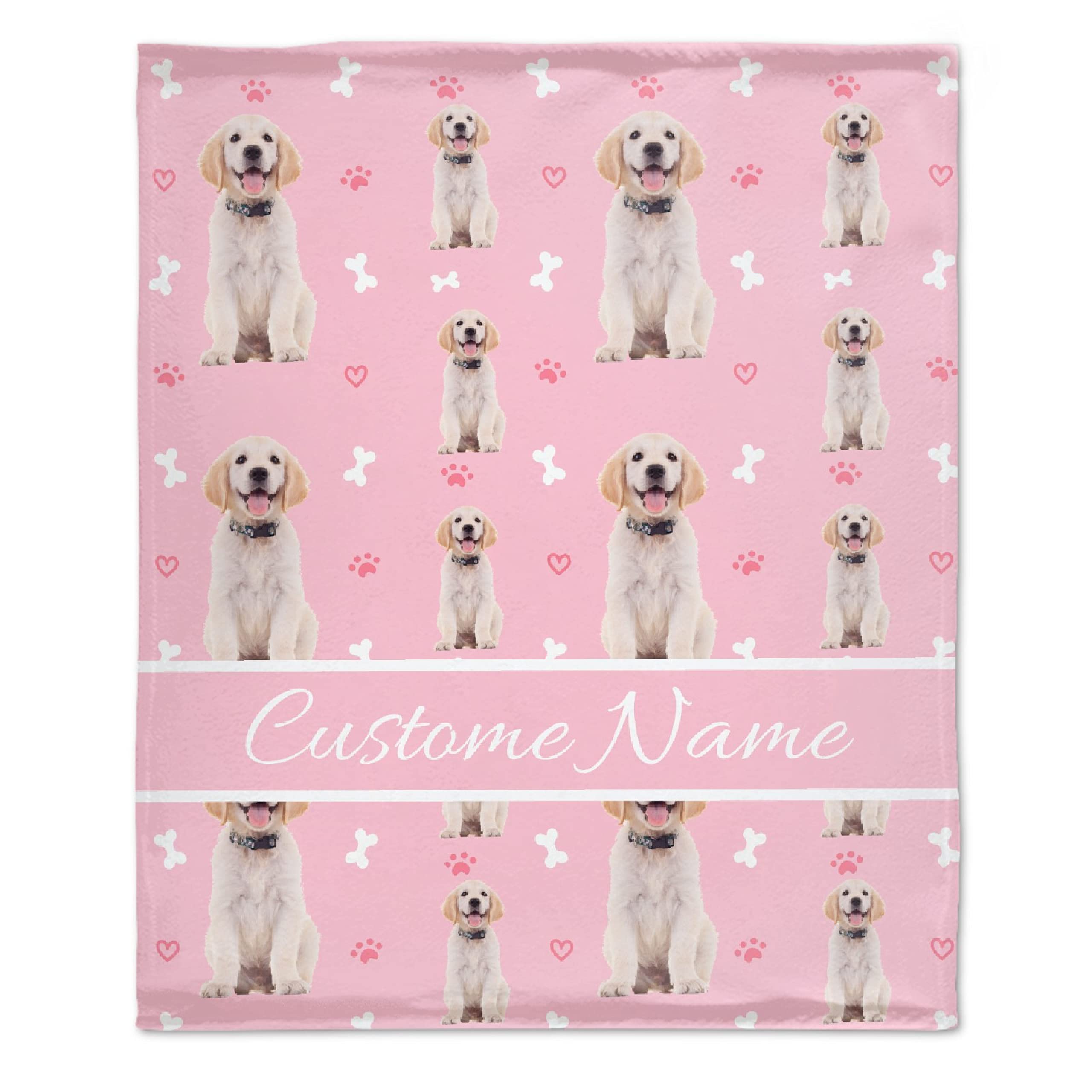 Custom Pet Portrait Throw Blanket - Personalized Flannel Blanket with Dog/Cat Photo & Name - Soft Pet Blanket for Sleeping, Cuddling & Home Decor - Perfect Gift for Pet Lovers, Family & Friends - Living Room, Bedroom, Sofa Use