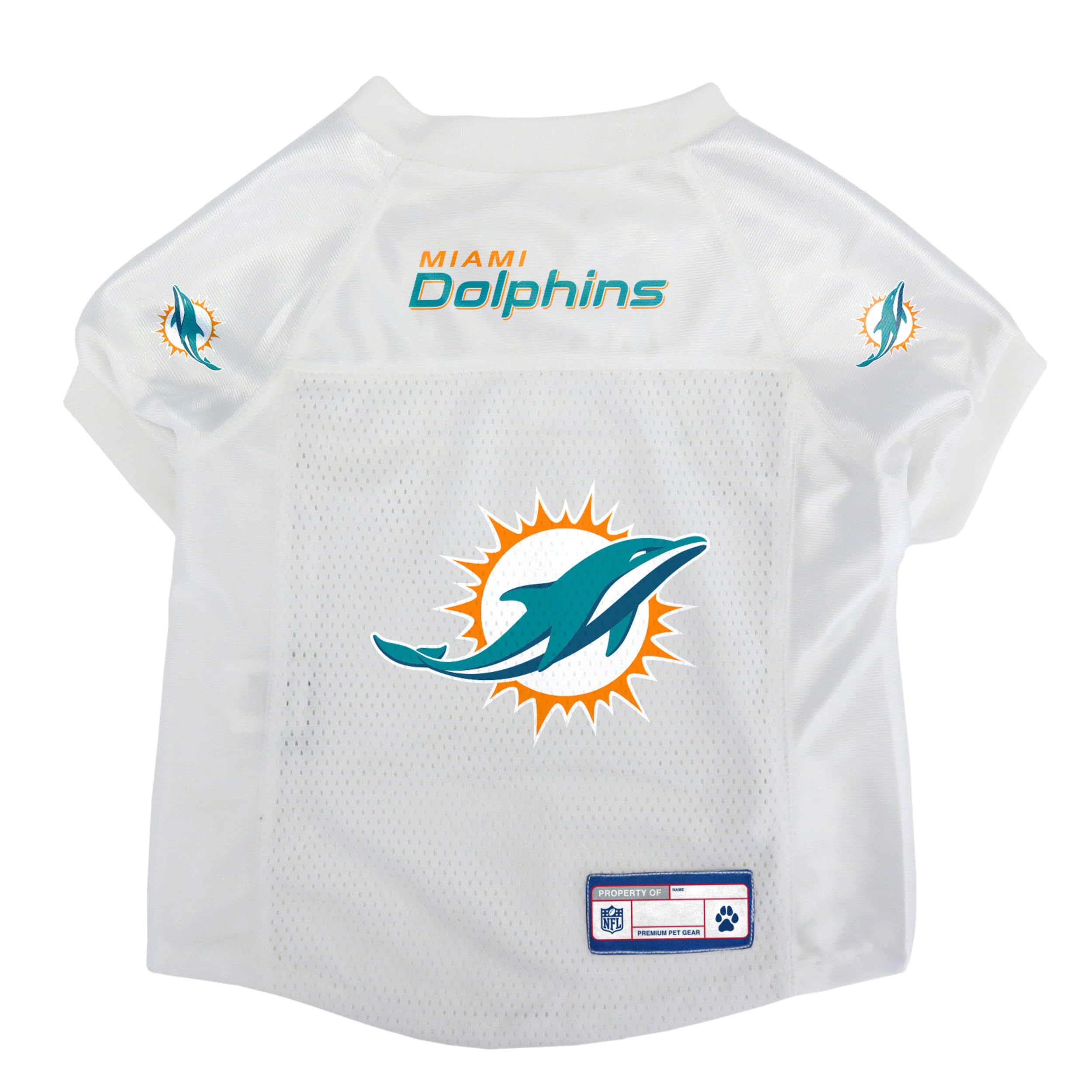 Official NFL Miami Dolphins Pet Jersey for Dogs & Cats - Medium Size - Comfortable & Durable Game Day Outfit for Football Fans - Perfect for Game Day, Pet Parties & Photo Shoots