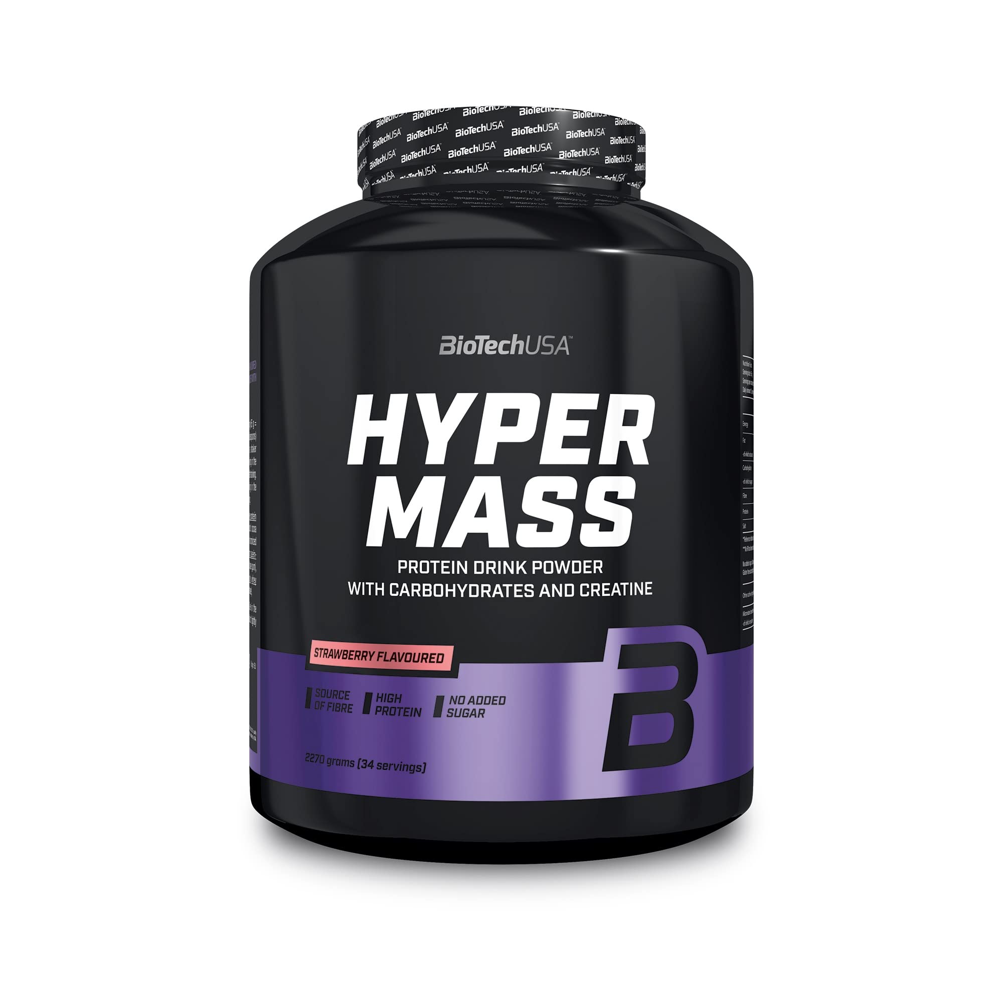 BioTechUSA Hyper Mass Gainer - 5LB Strawberry Flavor for Muscle Growth & Recovery | Post-Workout & Weight Gain Supplement for Athletes & Bodybuilders