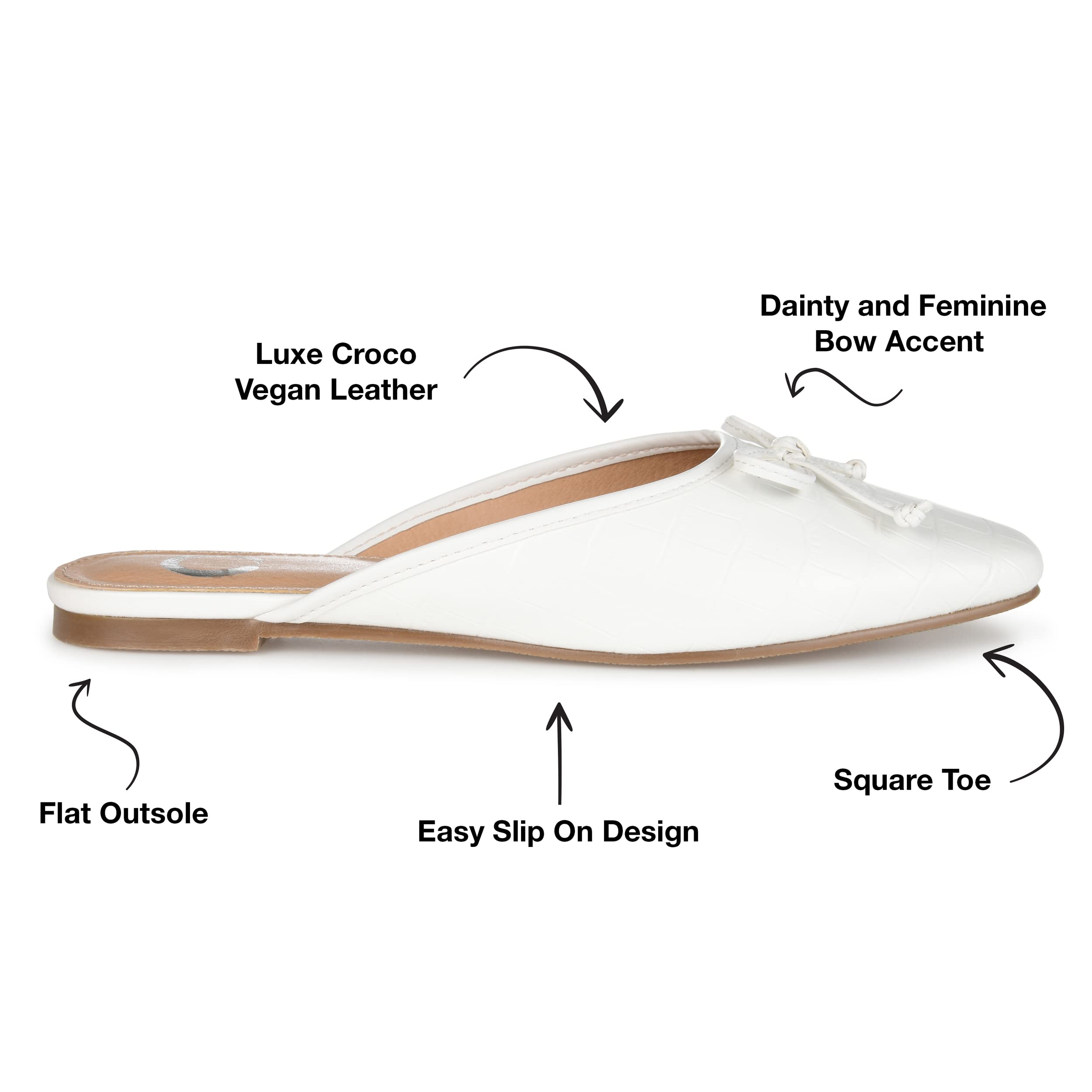 Journee Collection Women's Comfortable Ballet Flats - Lightweight Slip-On Shoes for Work, Travel & Everyday Wear