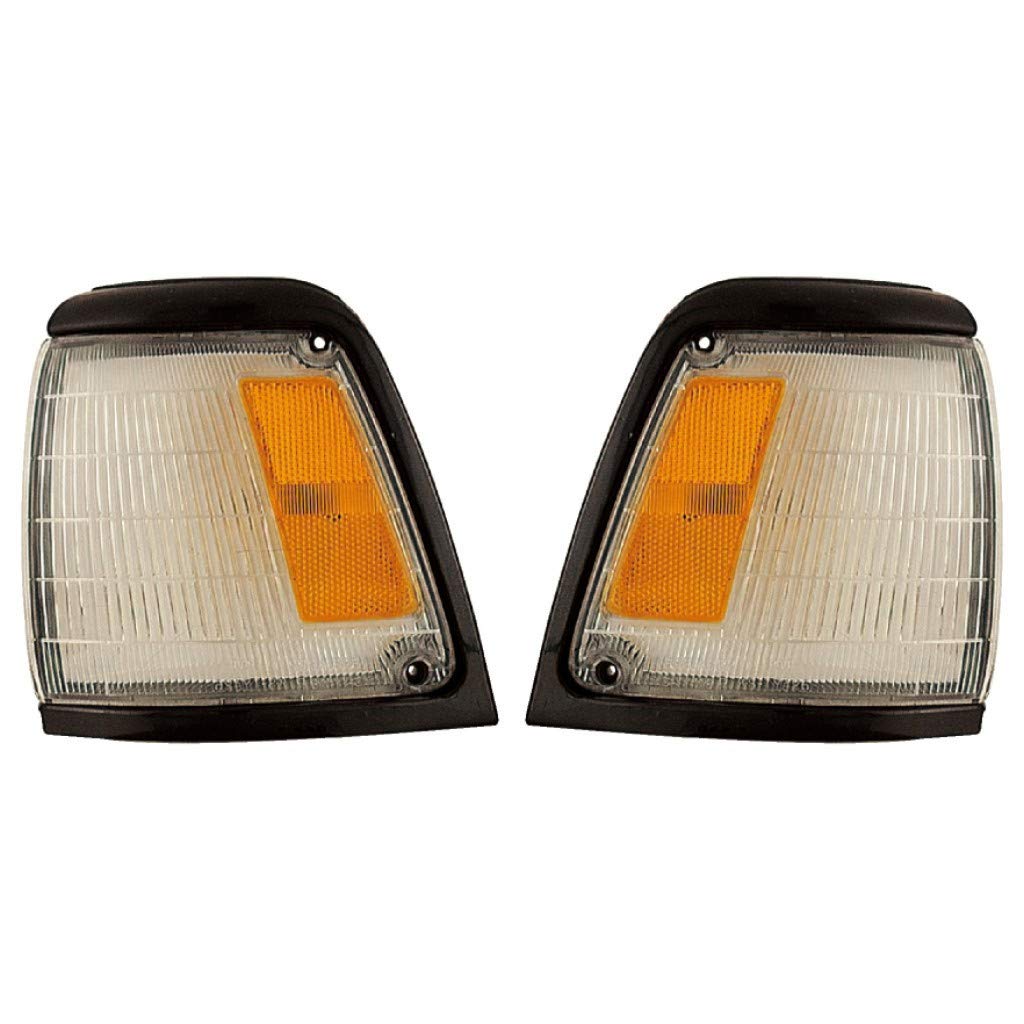 1992-1995 Toyota Pickup 2WD Clearance Parking Lights Pair - Driver & Passenger Side - Base Model Black (TO2520125) - Perfect for Night Driving & Enhanced Vehicle Visibility