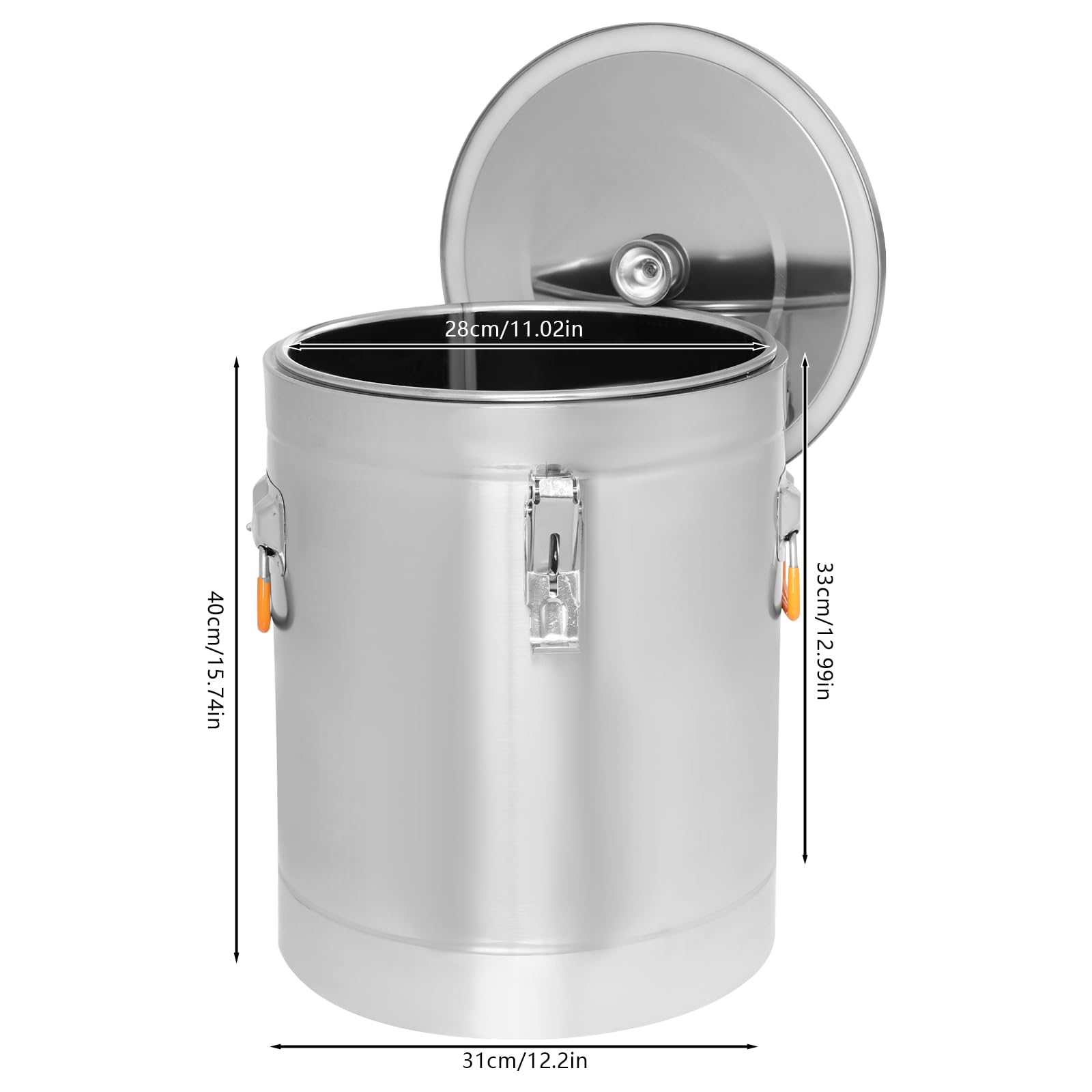 27.3 QT Insulated Soup Pan Carrier - Commercial Hot & Cold Food Transport Container, 8 Gallon Insulated Bucket for Catering, Restaurants & Canteens - Perfect for Keeping Meals Hot or Cold During Delivery, Buffets & Outdoor Events (30L Capacity)