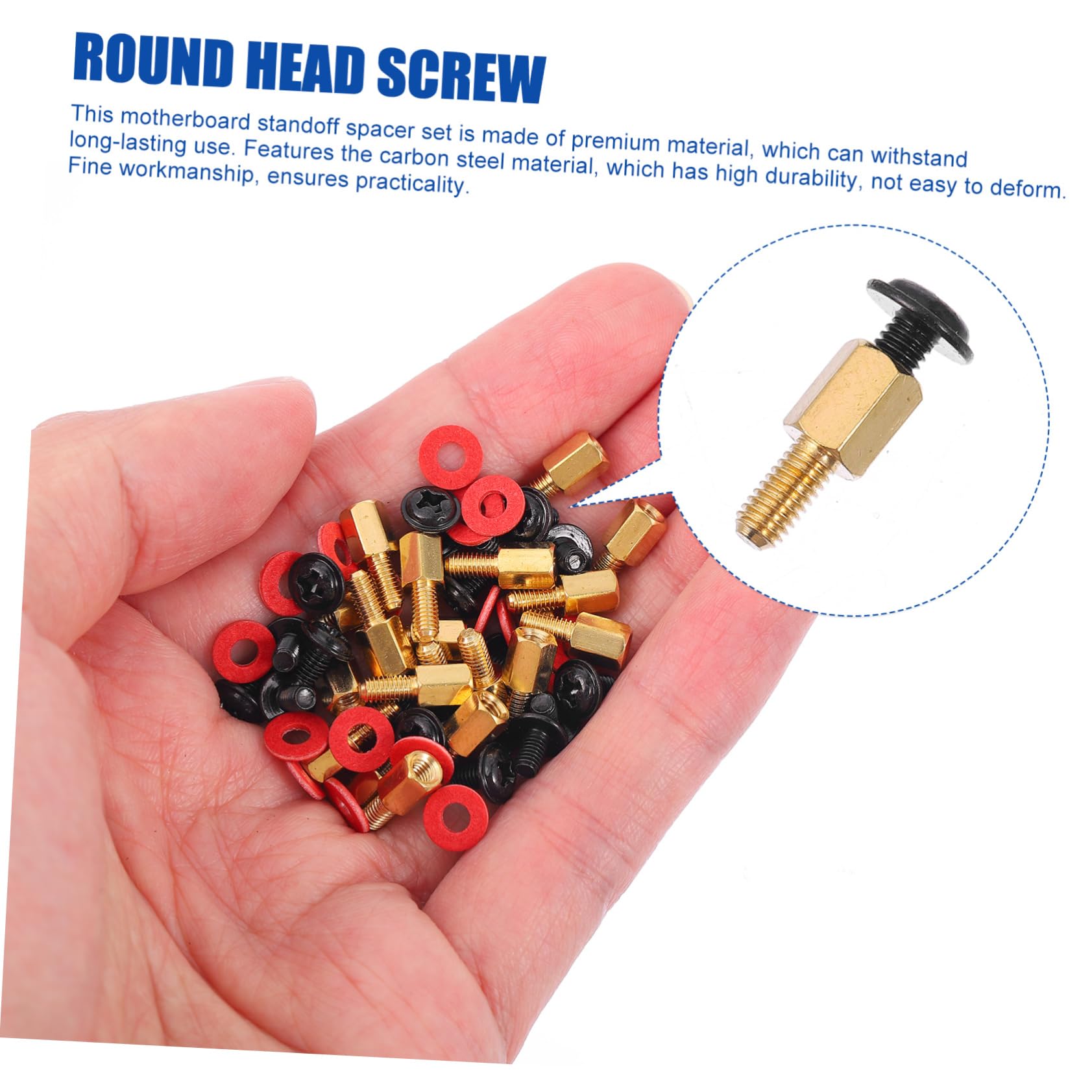 Housoutil Computer Case Motherboard Screws Kit - M3 Copper Standoffs, Insulation Washers & Mounting Hardware for PC Builds | Perfect for DIY Computer Assembly, Gaming Rigs & Workstation Setups
