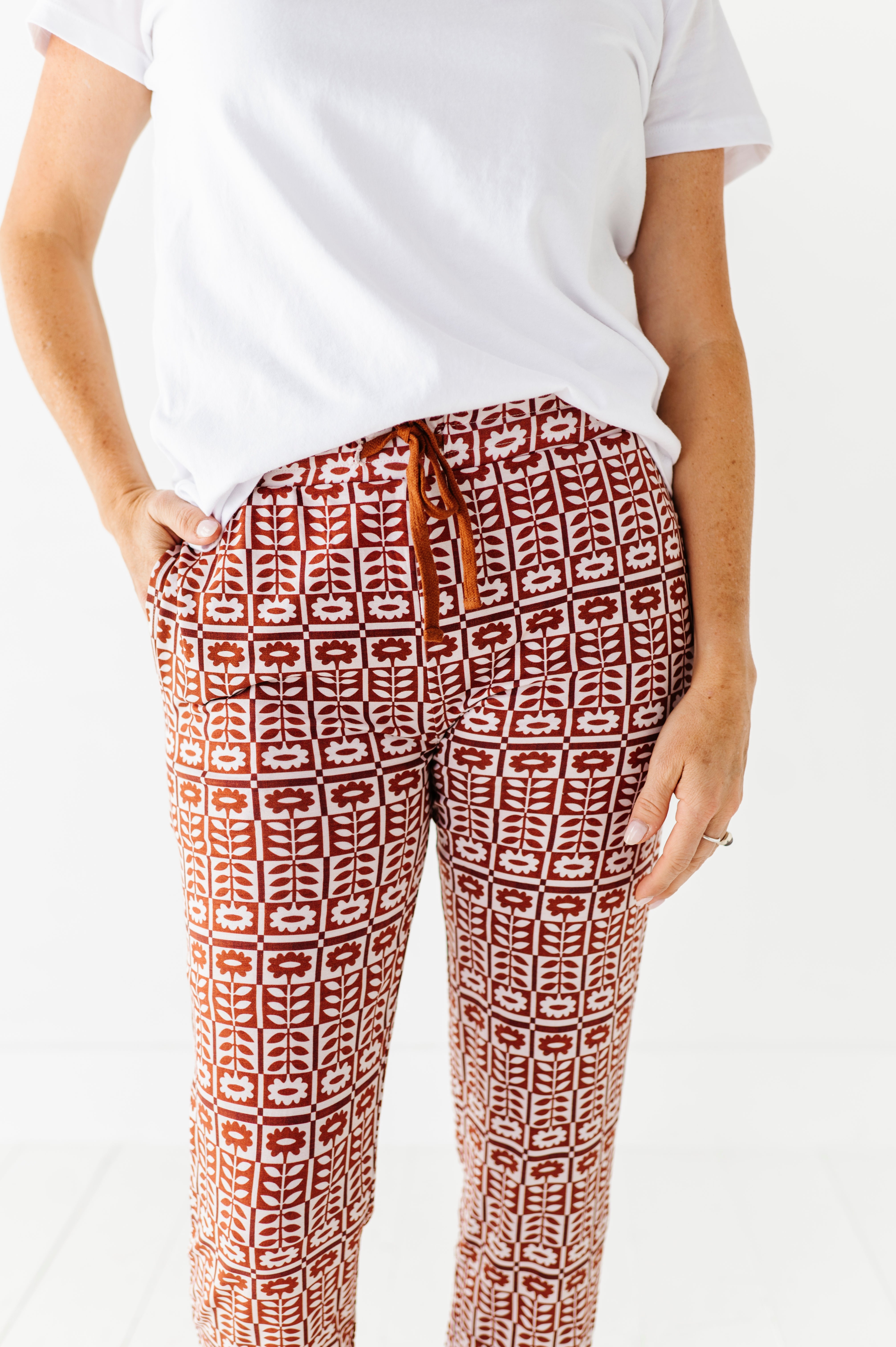 Spiced Blooms Women's Modal Jersey Joggers - Soft Stretchy Lounge Pants for Yoga, Running & Casual Wear
