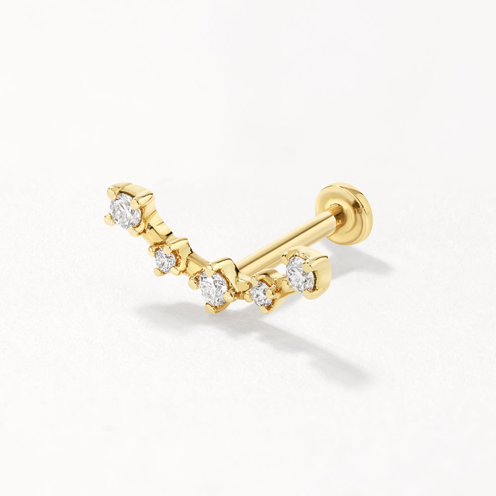 10k Gold Lab Grown Diamond Helix Stud Earrings for Women - Hypoallergenic & Durable, Perfect for Everyday Wear & Special Occasions