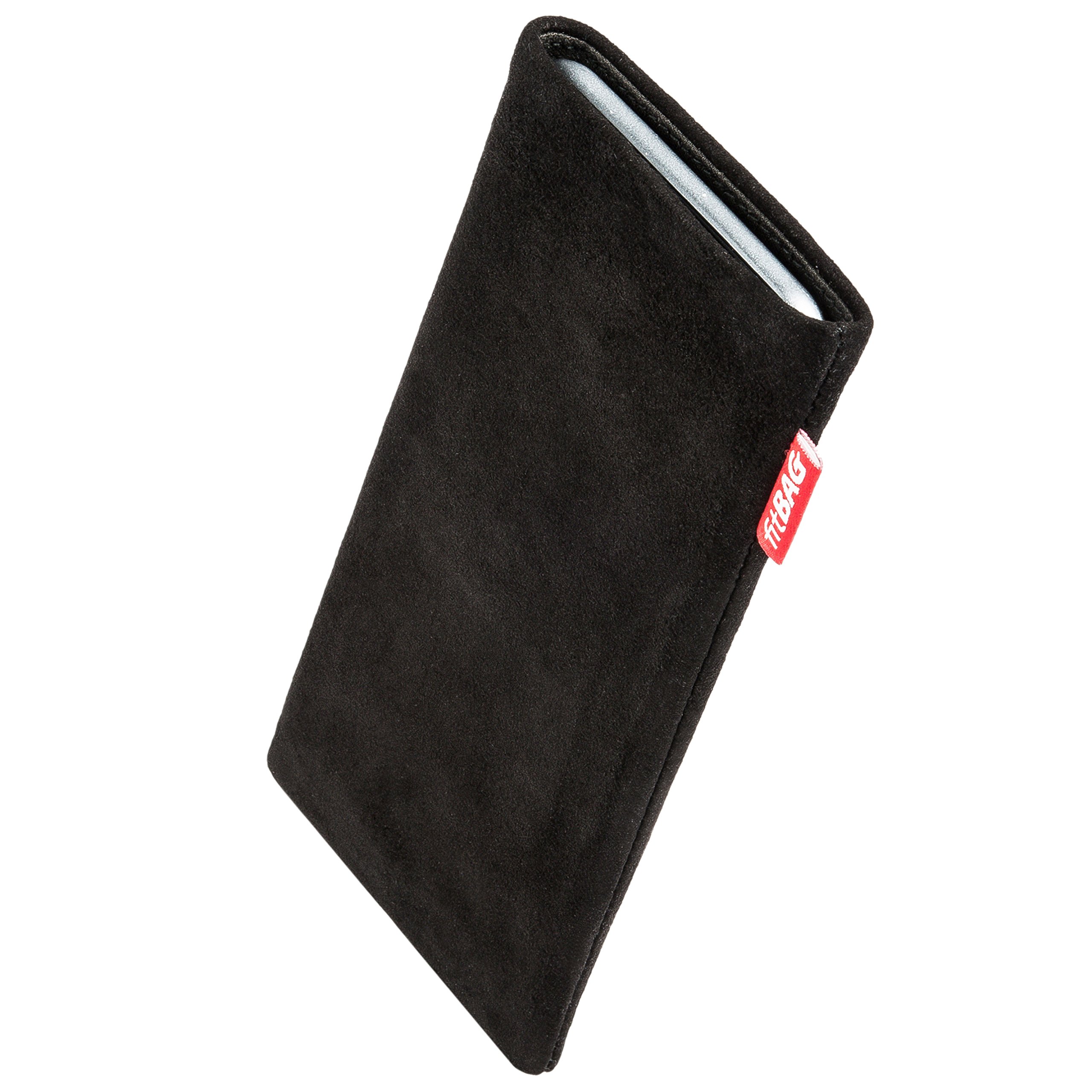 Premium Genuine Nappa Leather Case for Wiko Y81 - Custom Fit Black Sleeve Cover with Microfiber Lining | German Craftsmanship | Perfect for Daily Protection & Screen Cleaning