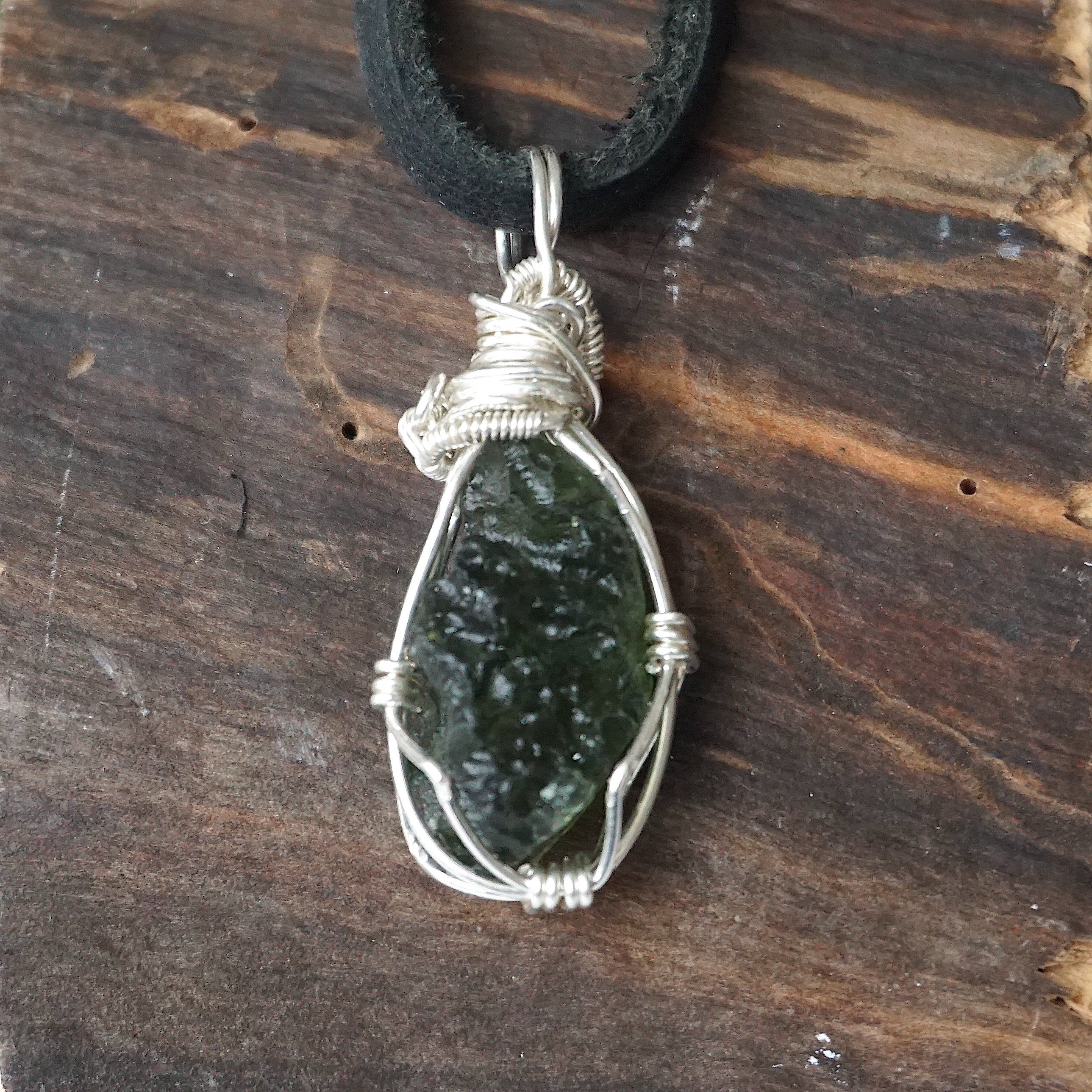 Special Edition Raw Moldavite Necklace in Sterling Silver - Authentic Czech Gemstone Jewelry for Spiritual Healing & Energy Protection