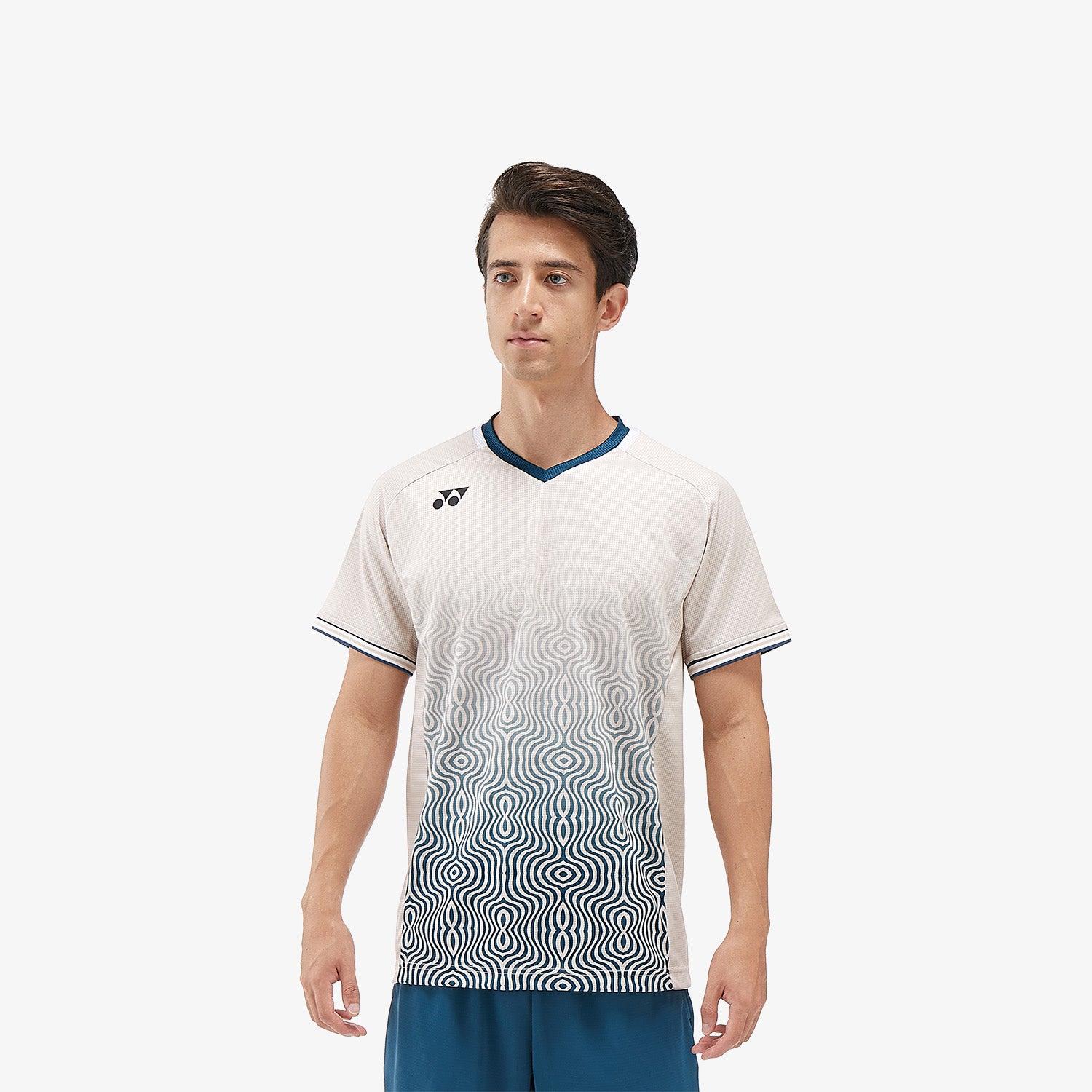 Yonex Men's Crew Neck Tournament Tennis Shirt 10567OM (Oatmeal) - Moisture Wicking Performance Top for Competitive Matches & Training
