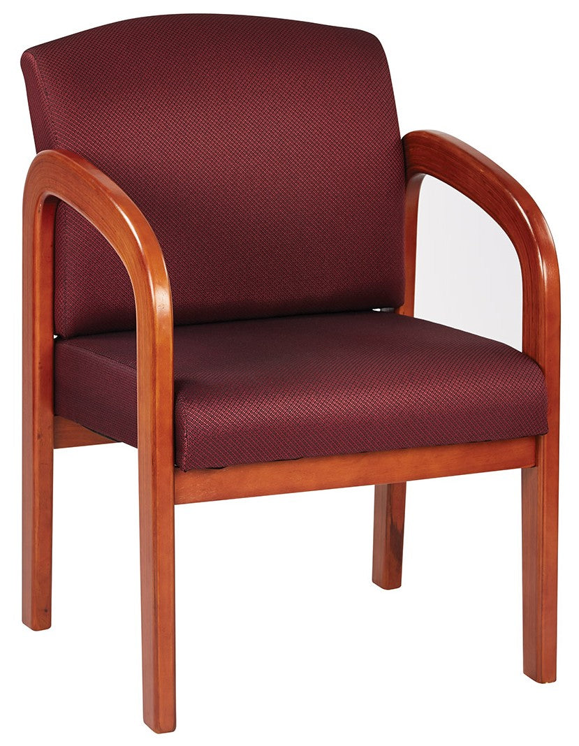 Work Smart Medium Oak Finish Wood Visitors Chair [WD380] - Comfortable Office Guest Seating for Reception & Conference Rooms