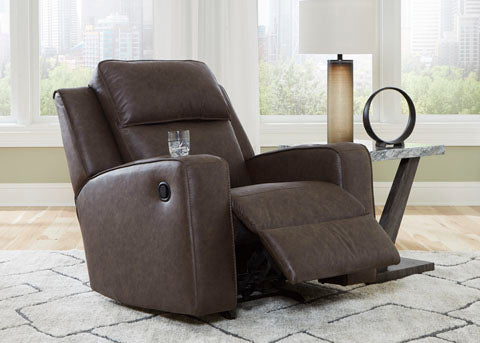 Lavenhorne Umber Recliner 6330625 - Premium Leather Reclining Chair with Lumbar Support for Living Room, Home Theater & Office Use