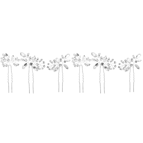 FRCOLOR 6-Piece Pearl Floral Hair Clips Set - Crystal Bridal Hair Accessories for Wedding, Prom, Party & Special Occasions