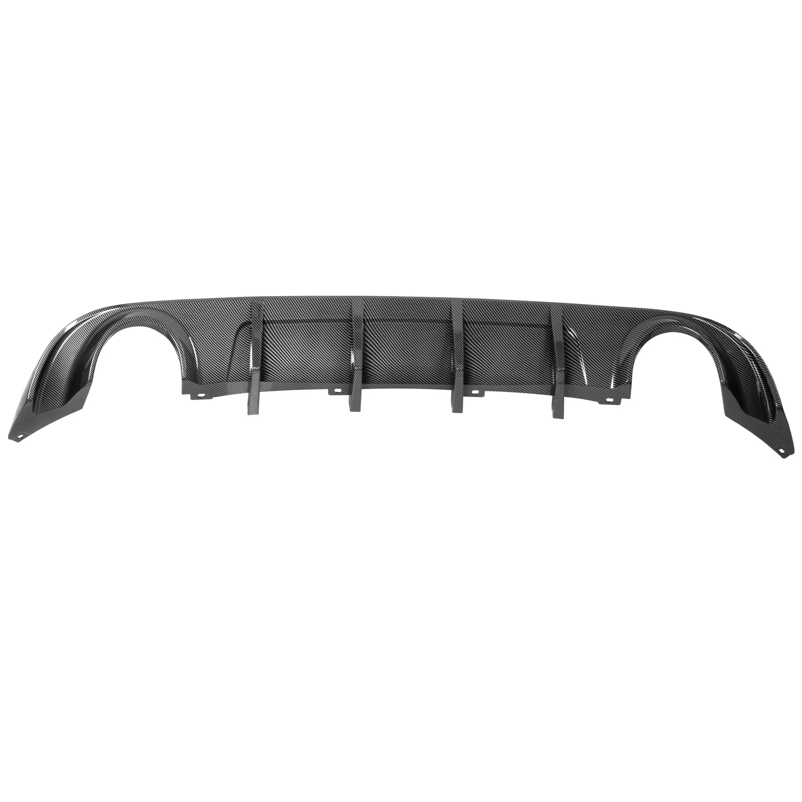 IKON MOTORSPORTS Rear Bumper Diffuser for 2015-2023 Dodge Charger Base & SXT - Carbon Fiber Print PP Lip Splitter | Enhances Aerodynamics & Sporty Look for Street Racing & Car Shows
