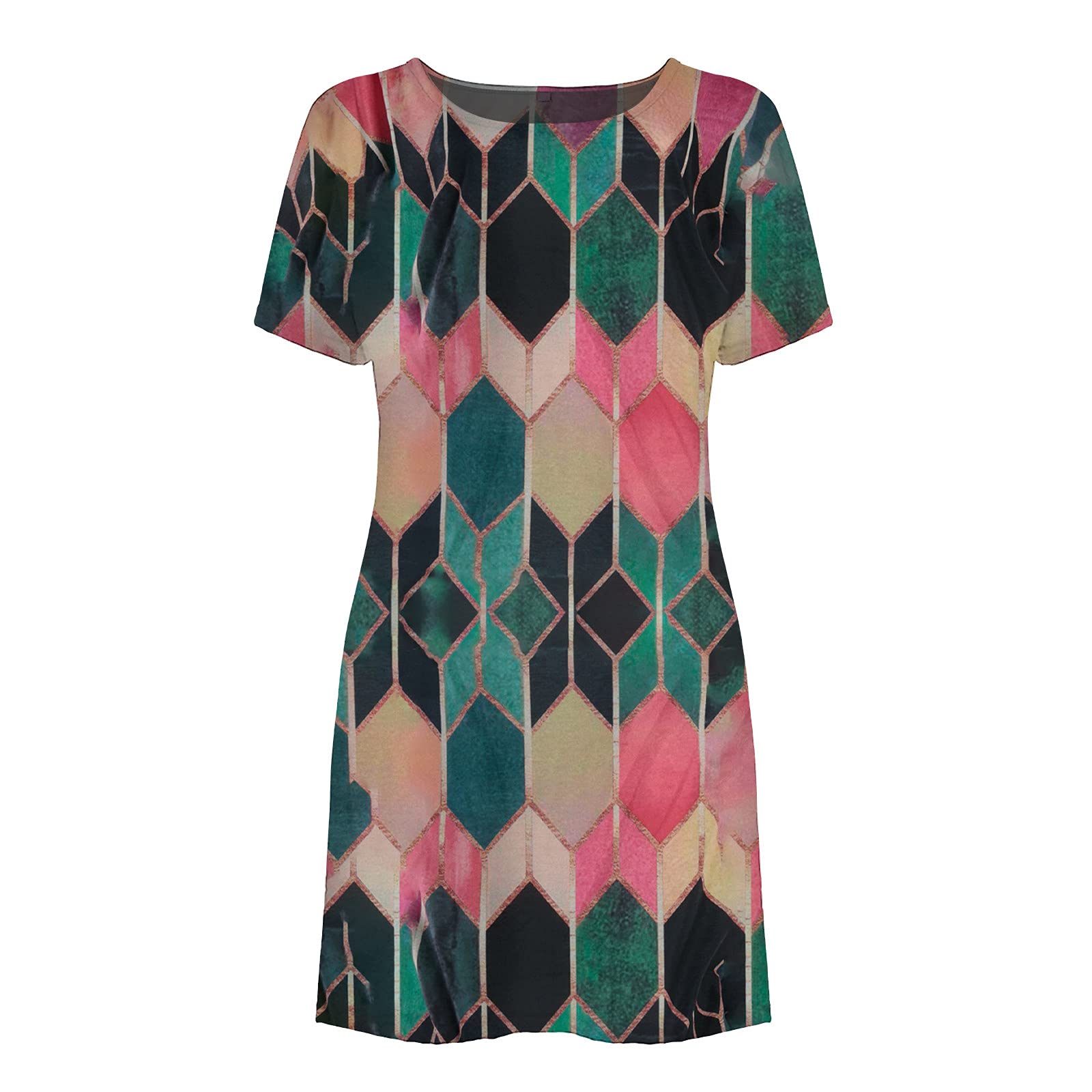 UYTOGOFE Women's Tie-Dye T-Shirt Swing Dress - Casual Short Sleeve Printed Summer Dress for Women | Perfect for Beach Outings, Picnics & Summer Vacations