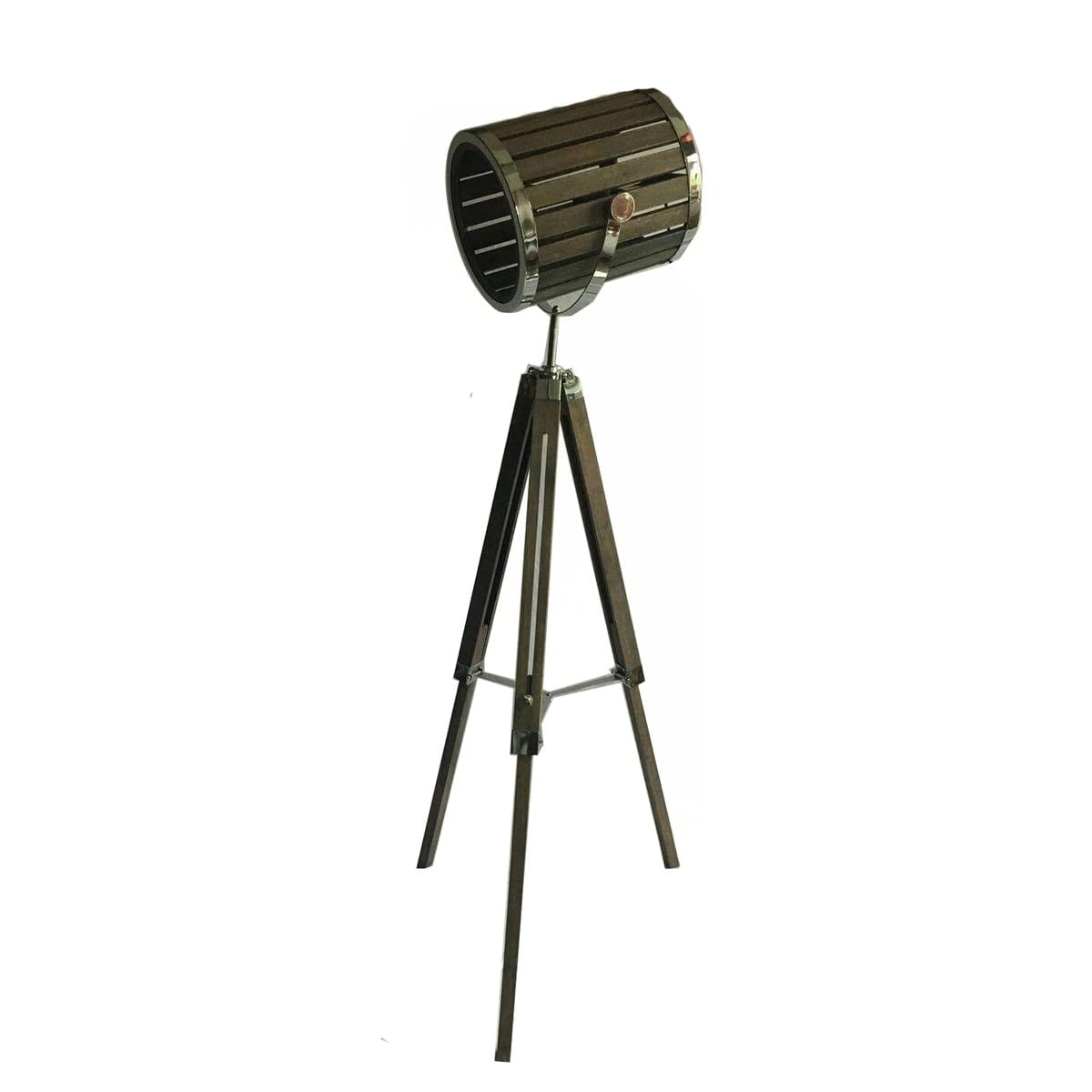 Modern Wood Tripod Floor Lamp with Chrome Hardware - Perfect for Living Room, Bedroom, and Office Lighting Decor