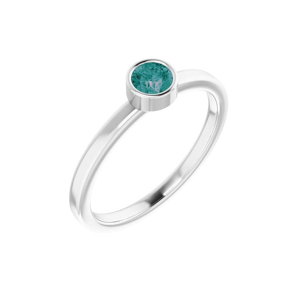Solitaire Diamond Ring Band for Women - 14K White Gold Engagement Wedding Promise Ring - Perfect for Proposals, Anniversaries & Special Occasions