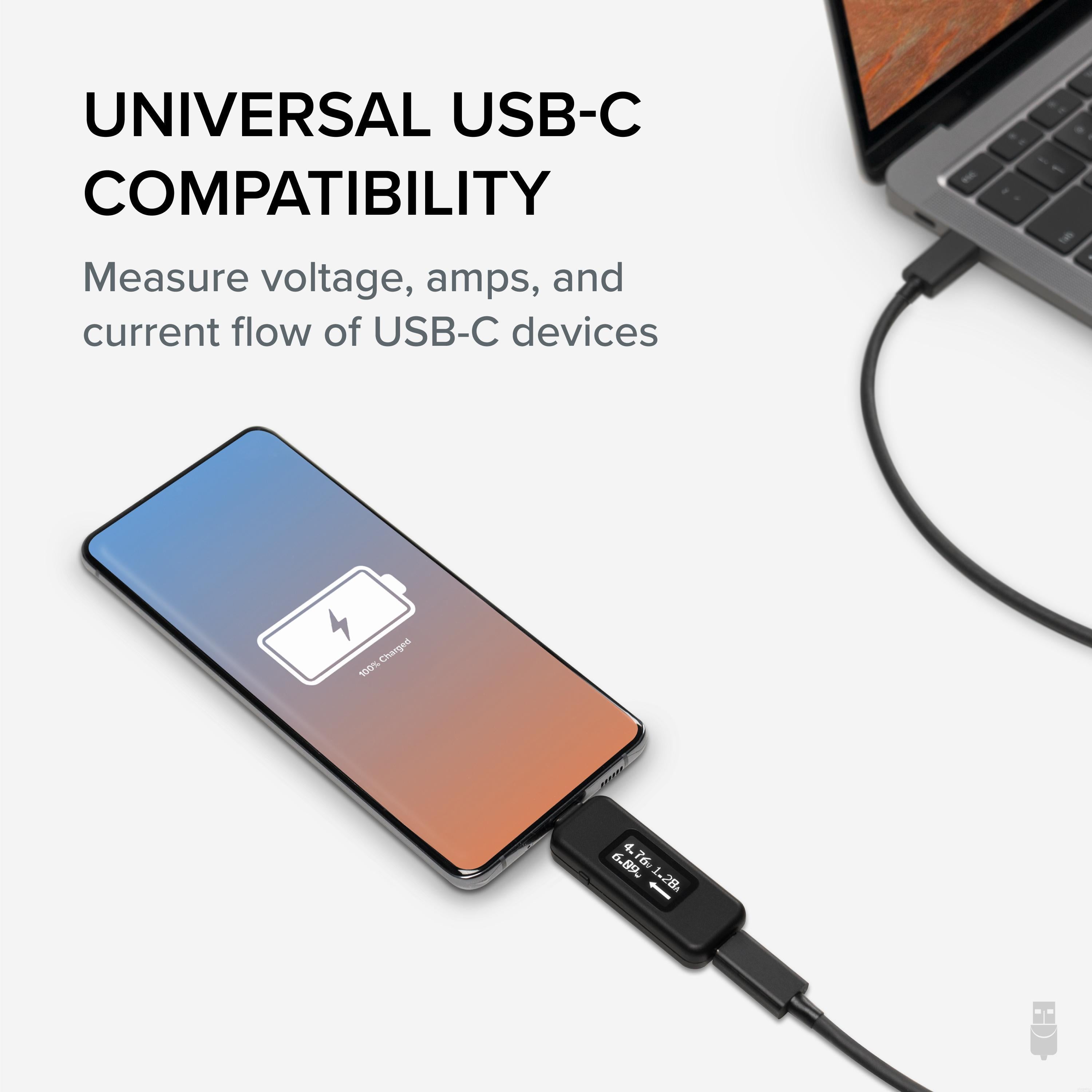 Plugable USB C Voltage and Amperage Meter Tester - Digital Multimeter for Charging Cables, Power Banks & Fast Chargers - Perfect for Tech Enthusiasts & DIY Electronics Projects