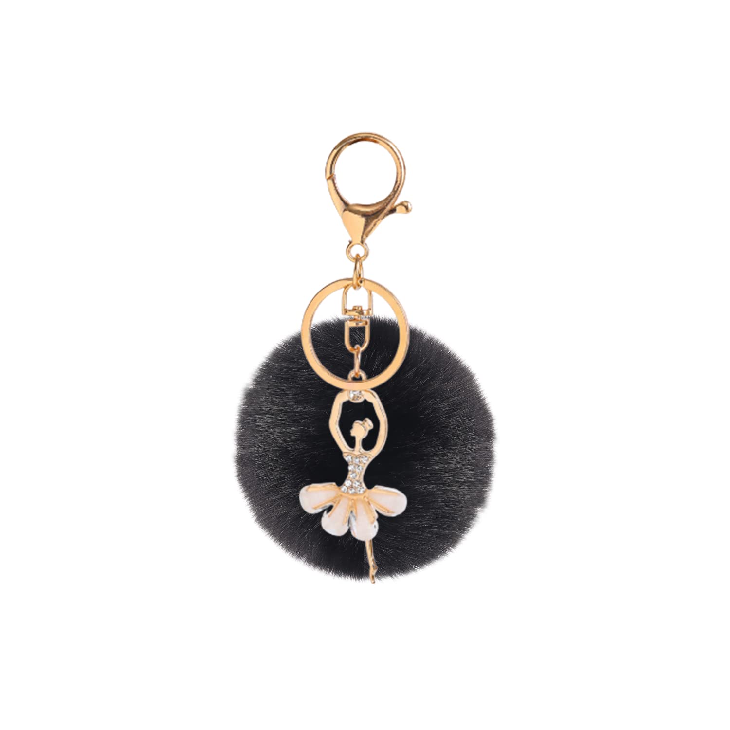Fluffy Pom Pom Keychain - Soft Artificial Fur Ball Keyring for Car Keys, Bags & Backpacks | Cute Accessory for Women, Girls & Teens | Perfect Gift for Friends & Family