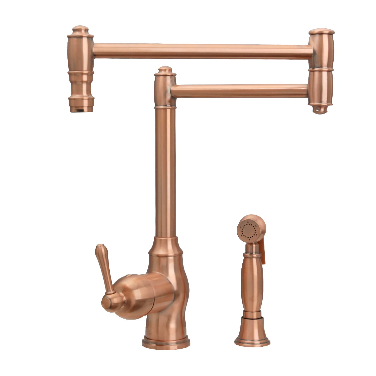 Premium One-Handle Copper Kitchen Pot Filler Faucet with Side Spray - Perfect for Modern Kitchens, Cooking, and Filling Large Pots Easily