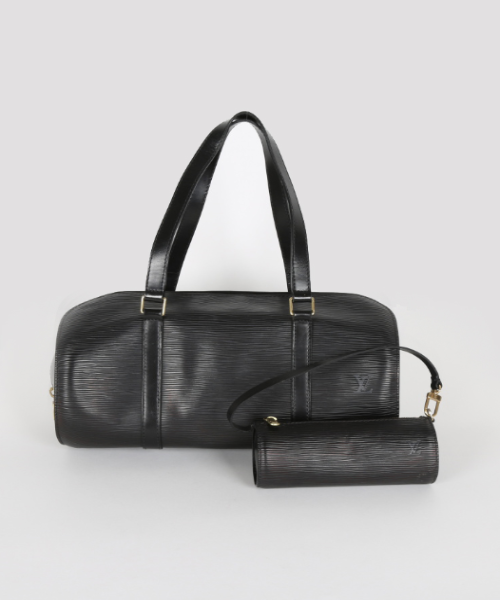 Authentic Louis Vuitton Soufflot Bag in Black Epi Leather - Luxury Designer Handbag for Women, Perfect for Work, Travel & Evening Events