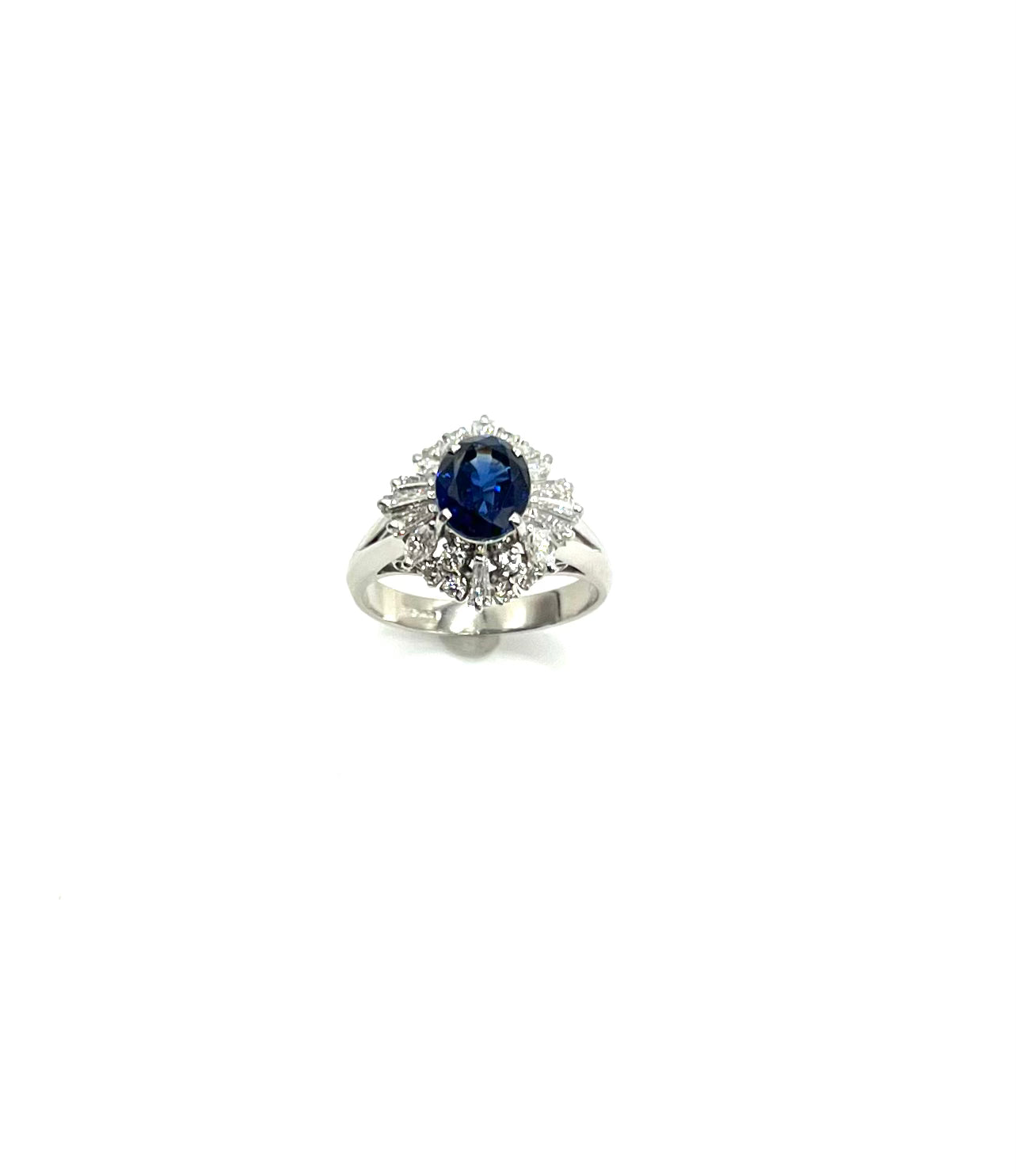 Platinum Sapphire and Diamond Ring for Women - Elegant Wedding, Engagement & Anniversary Jewelry Gift - Perfect for Special Occasions & Everyday Luxury