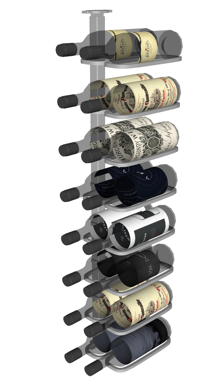 Urban Ironcraft Floor to Ceiling Wine Rack - Double Bottle Label Facing Pillar Series for Home Bar, Restaurant & Wine Cellar Storage Organization