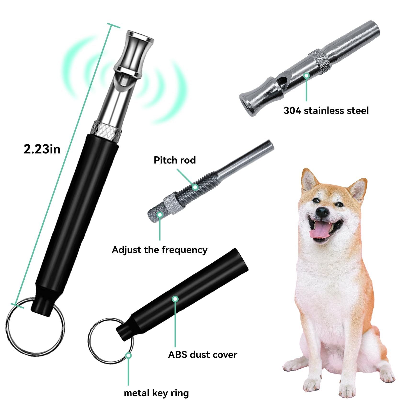Professional Adjustable Silent Dog Whistle 2-Pack with Lanyard - Effective Recall Training & Bark Control for Dogs - Perfect for Obedience Training, Hunting, and Neighbor's Noisy Pets