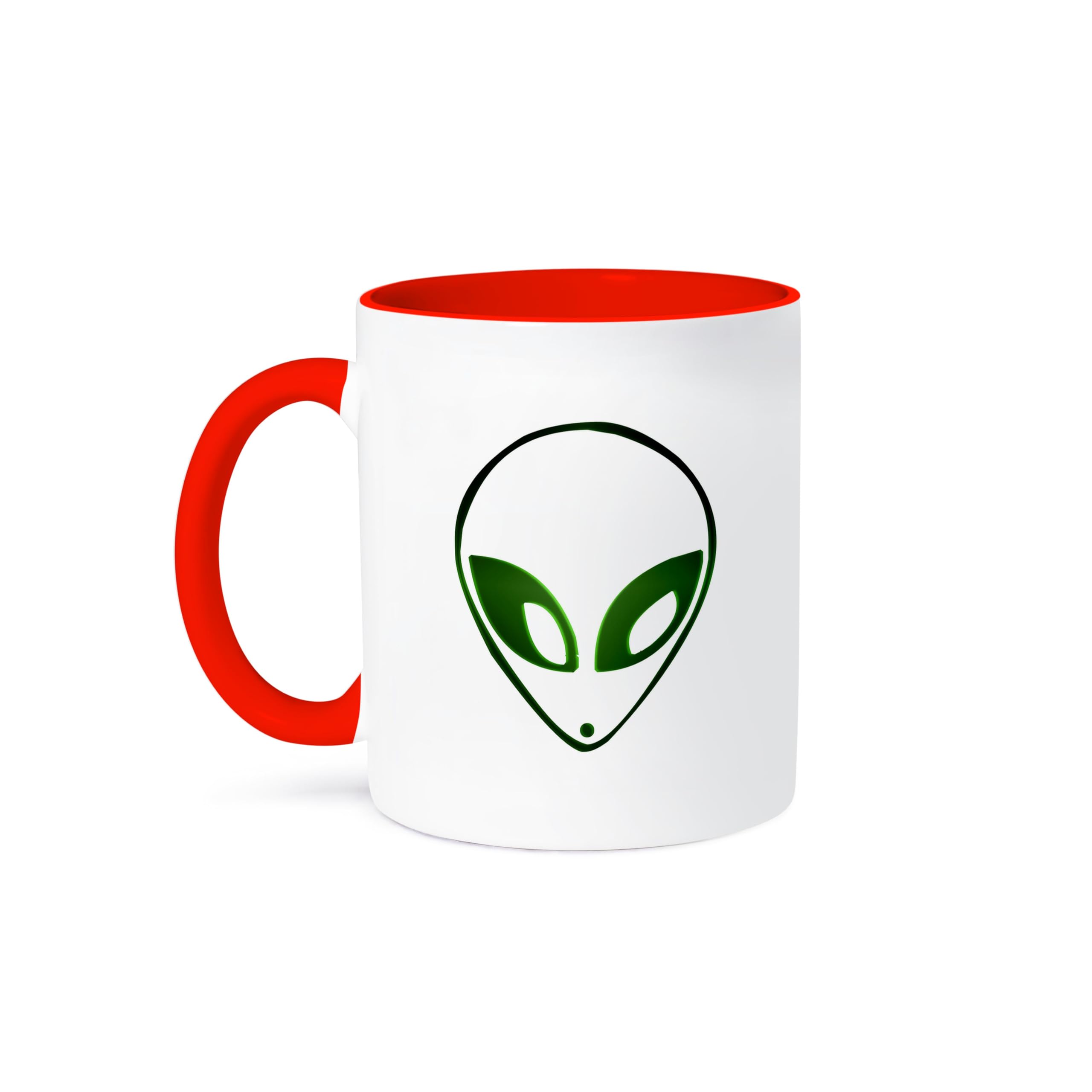 3D Rose Alien Two Tone Ceramic Coffee Mug - 11oz Funny Novelty Gift for Sci-Fi Fans, Perfect for Home, Office & Geek Decor (Red)