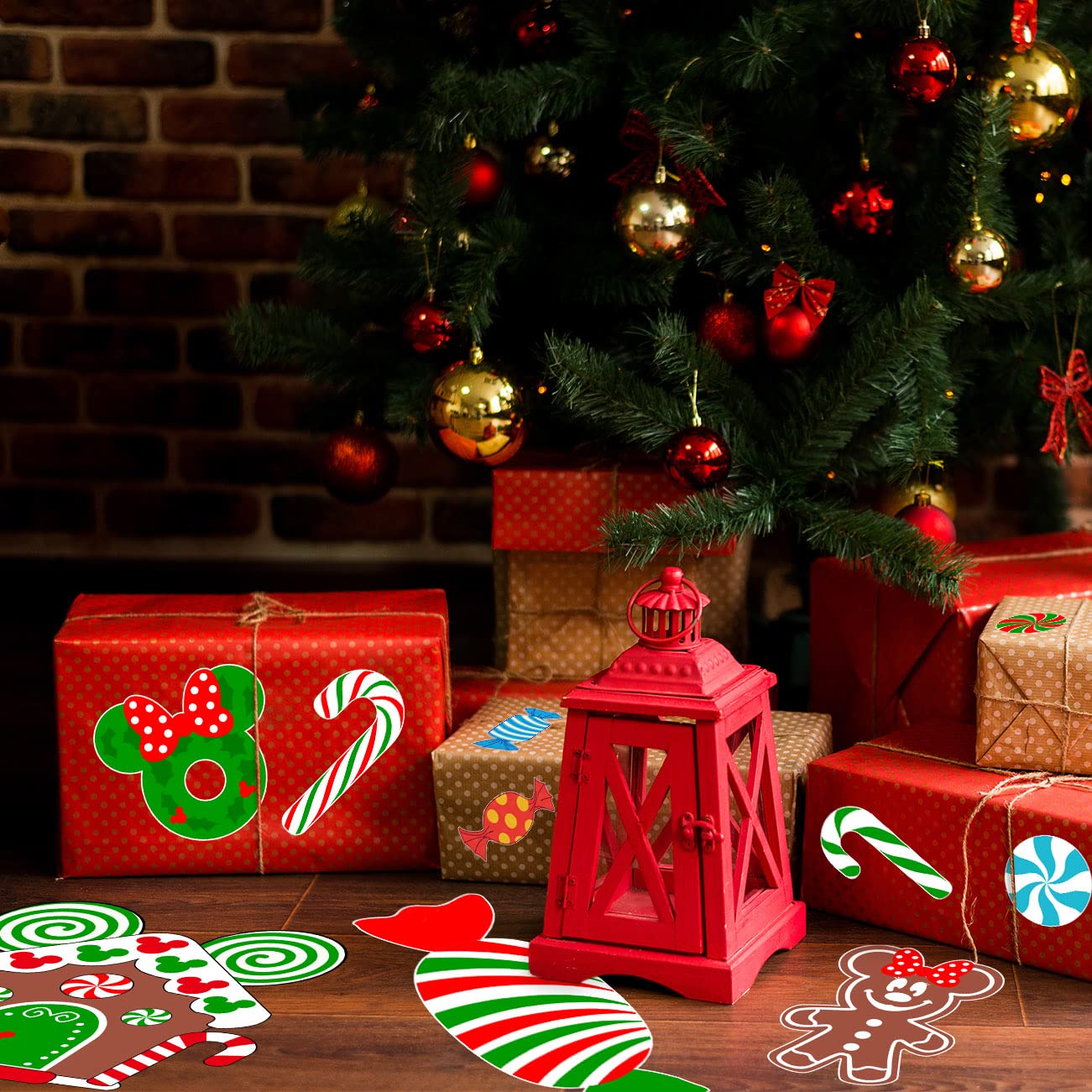41Pcs Christmas Wall Decals & Floor Stickers - Peppermint Candy Decor for Holiday Home, Party, Candyland Theme | Perfect for Walls, Floors, Windows, Gifts & Festive Decorations
