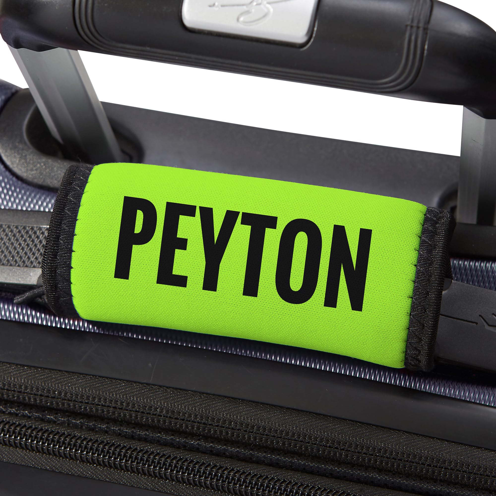 Custom Neon Luggage Handle Wrap - Personalized Travel Tag for Suitcase with Any Name/Text | Durable & Bright Identification for Airports, Cruises & Business Trips