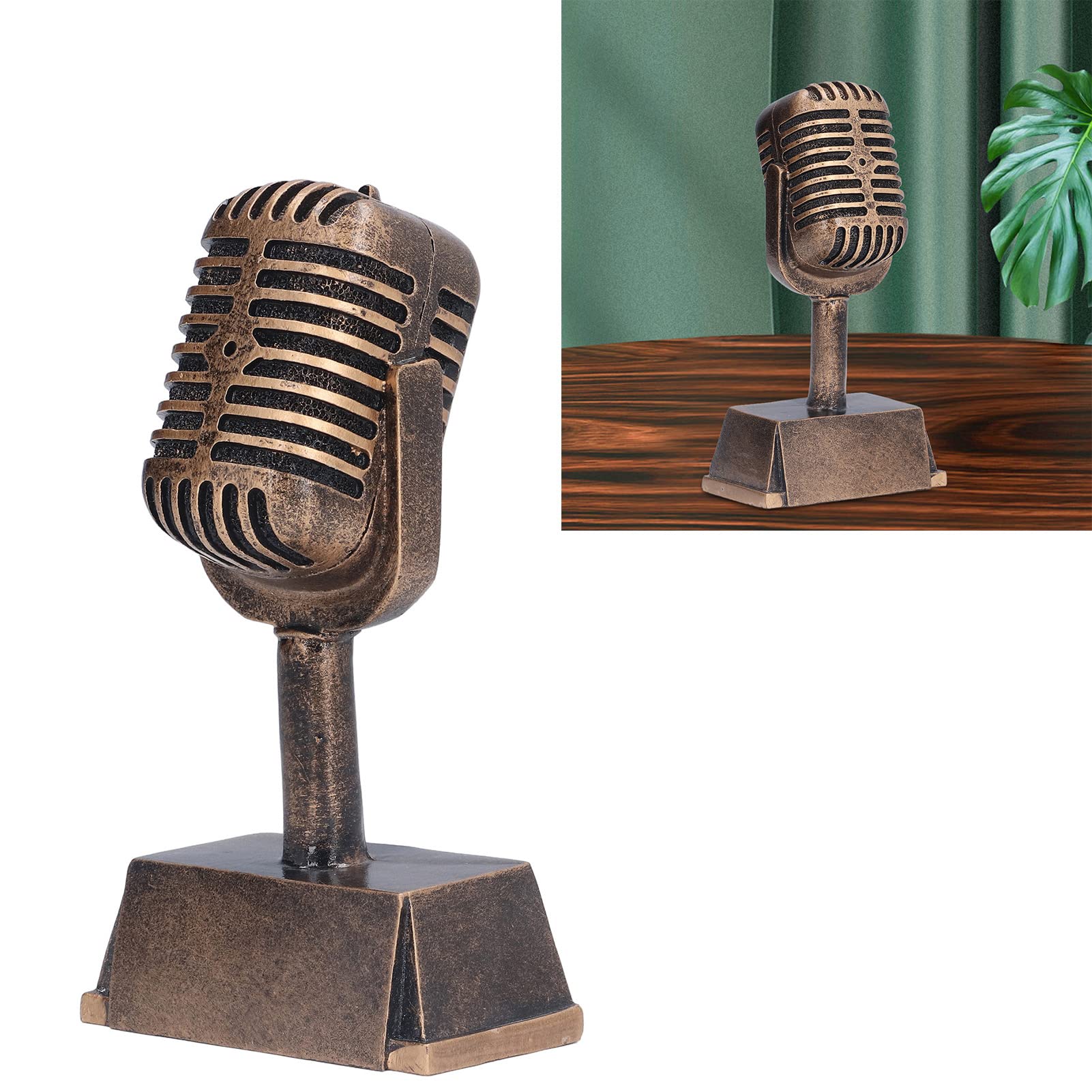 Natudeco Resin Microphone Ornament - Decorative Tabletop Singing Competition Trophy for Home & Office | Perfect for Karaoke Nights, Music Lovers & Gift Giving
