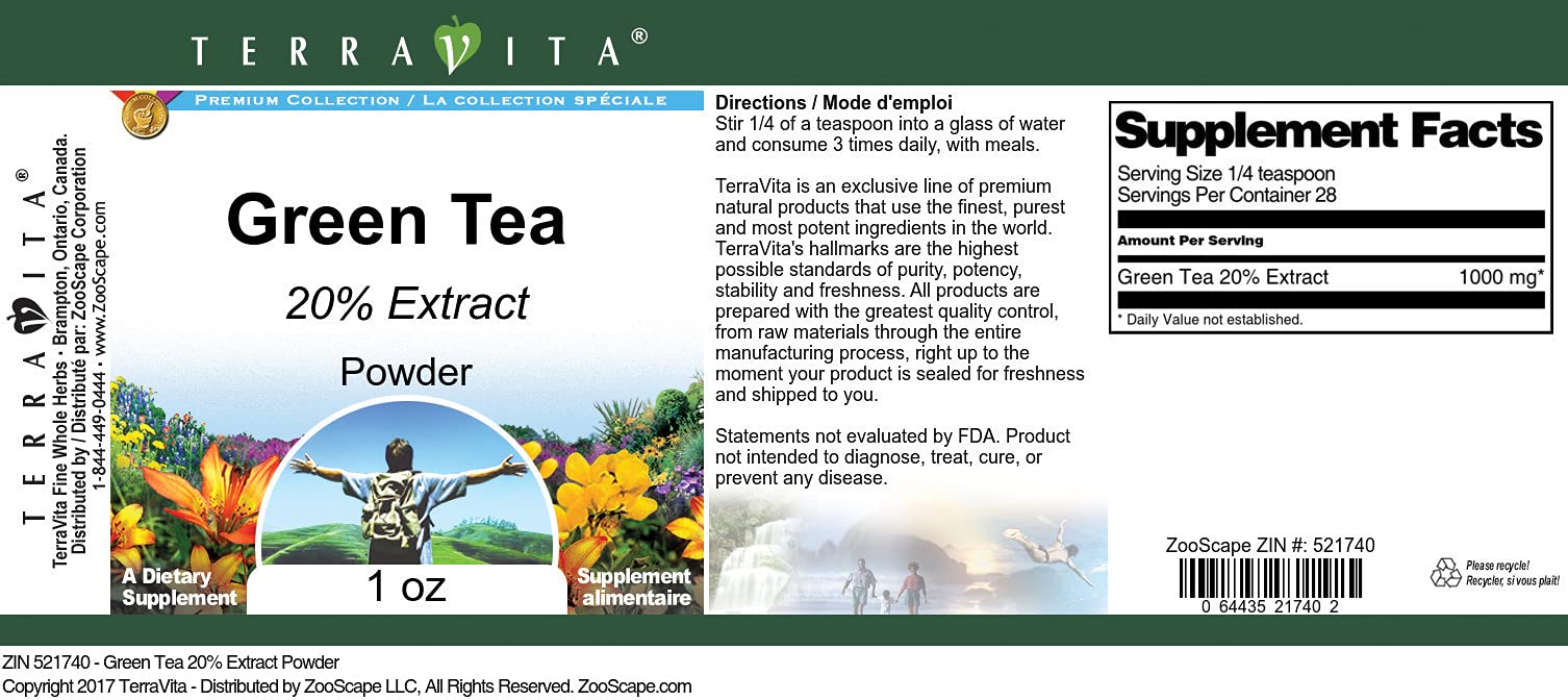 Organic Green Tea Powder 1 oz (20% Extract) - Premium Matcha for Smoothies, Baking & Healthy Drinks | ZIN: 521740