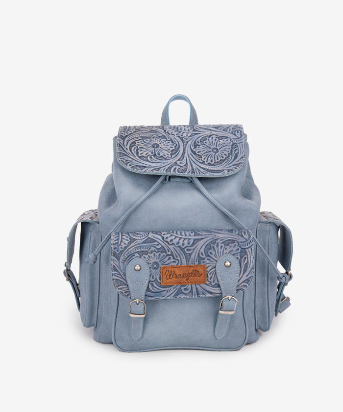 Wrangler Floral Tooled Concealed Carry Backpack for Women & Men - Tactical EDC Hiking Daypack with Hidden Gun Pocket - Perfect for Outdoor Adventures, Travel & Everyday Use