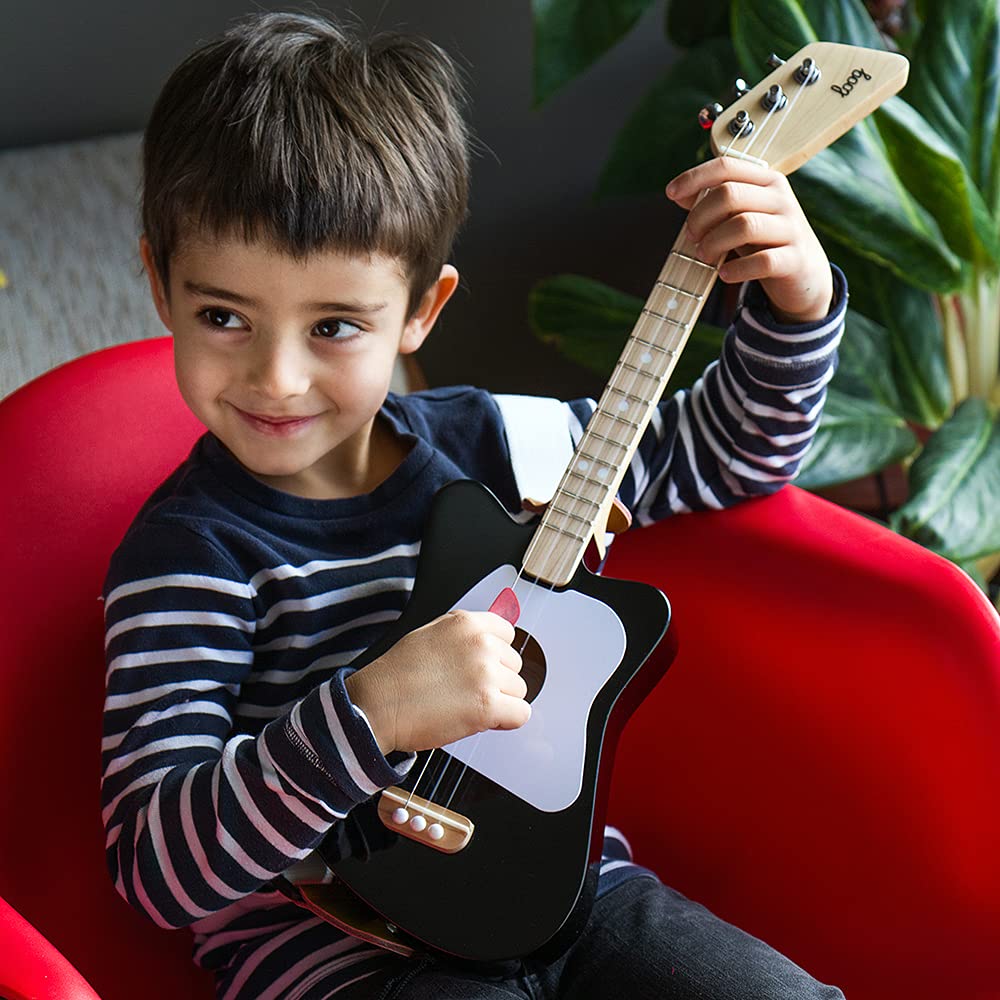 Loog Mini Acoustic 3-String Kids Guitar for Beginners Ages 3+ with Learning App & Lessons - Perfect for Toddler Music Education, Birthday Gifts & Early Childhood Development