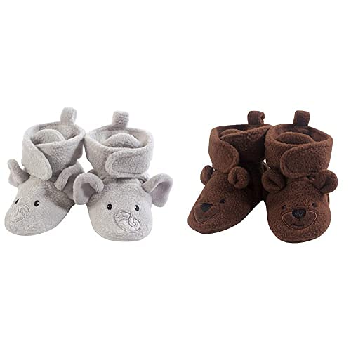 Hudson Baby Fleece Booties 2-Pack, Neutral 0-6M - Cozy for Winter Walks