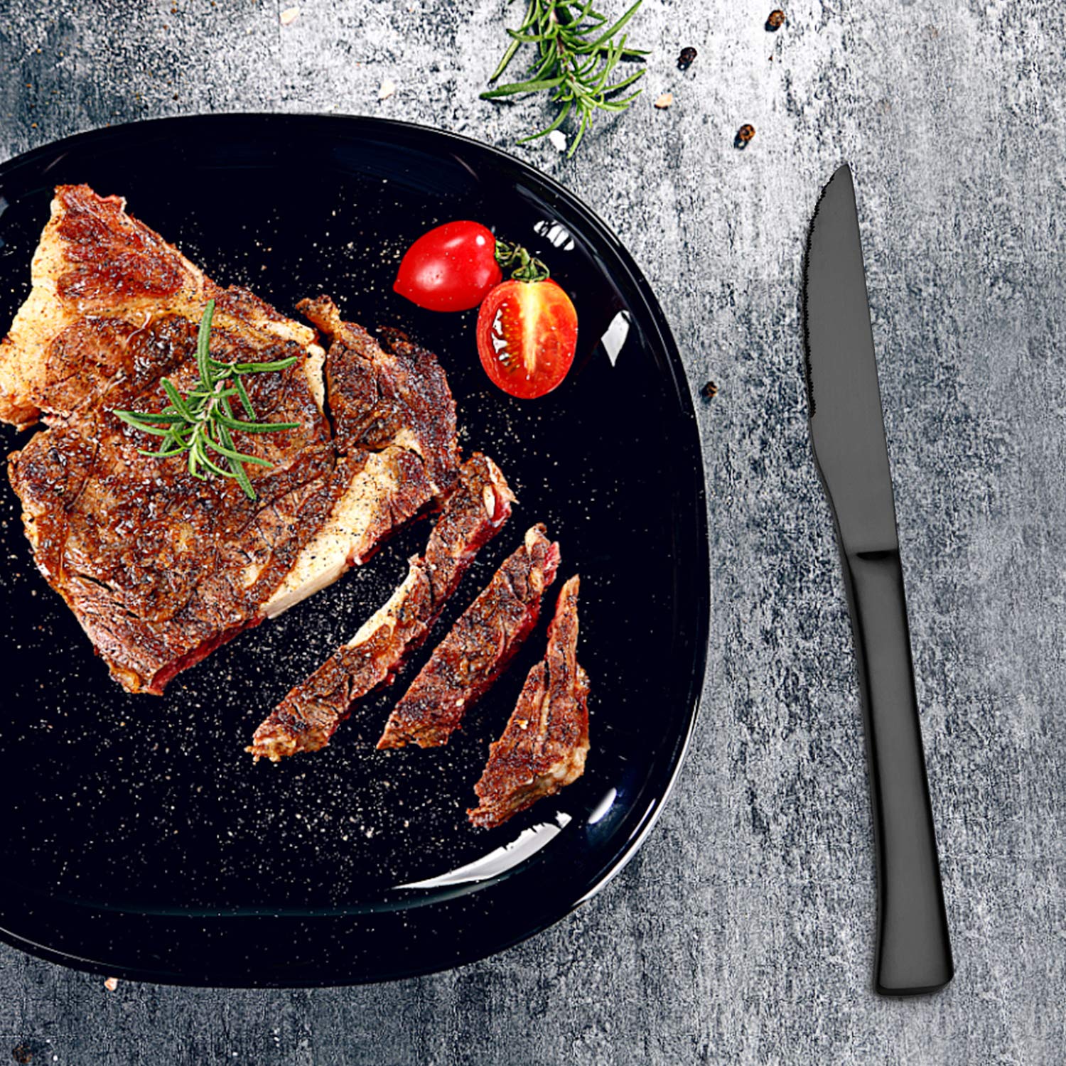 SHARECOKK Premium 4-Piece Steak Knives Set - Stainless Steel Serrated Blades, Dishwasher Safe Kitchen Cutlery for Steak, Meat & BBQ | Perfect for Dinner Parties, Restaurants & Home Cooking