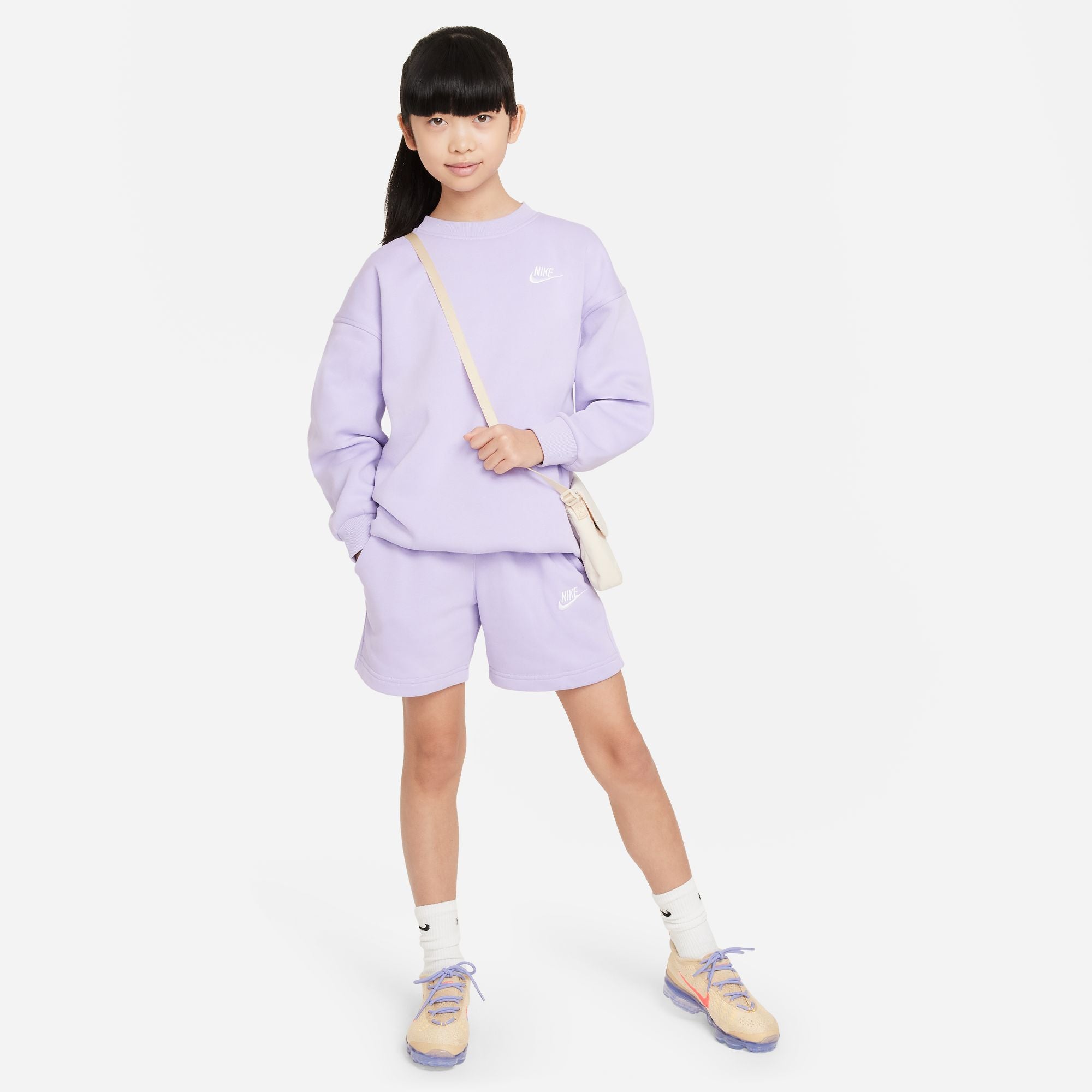 **Nike Youth 5 French Terry Shorts for Girls – Soft & Comfortable Athletic Shorts – Perfect for Running, Gym, and Casual Wear**