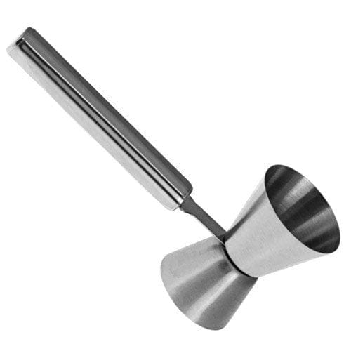 BarConic Professional Stainless Steel Cocktail Jigger - Dual Measuring Cup 0.75 oz & 1.25 oz with Ergonomic Handle - Perfect for Bartenders, Home Bars & Mixology Enthusiasts
