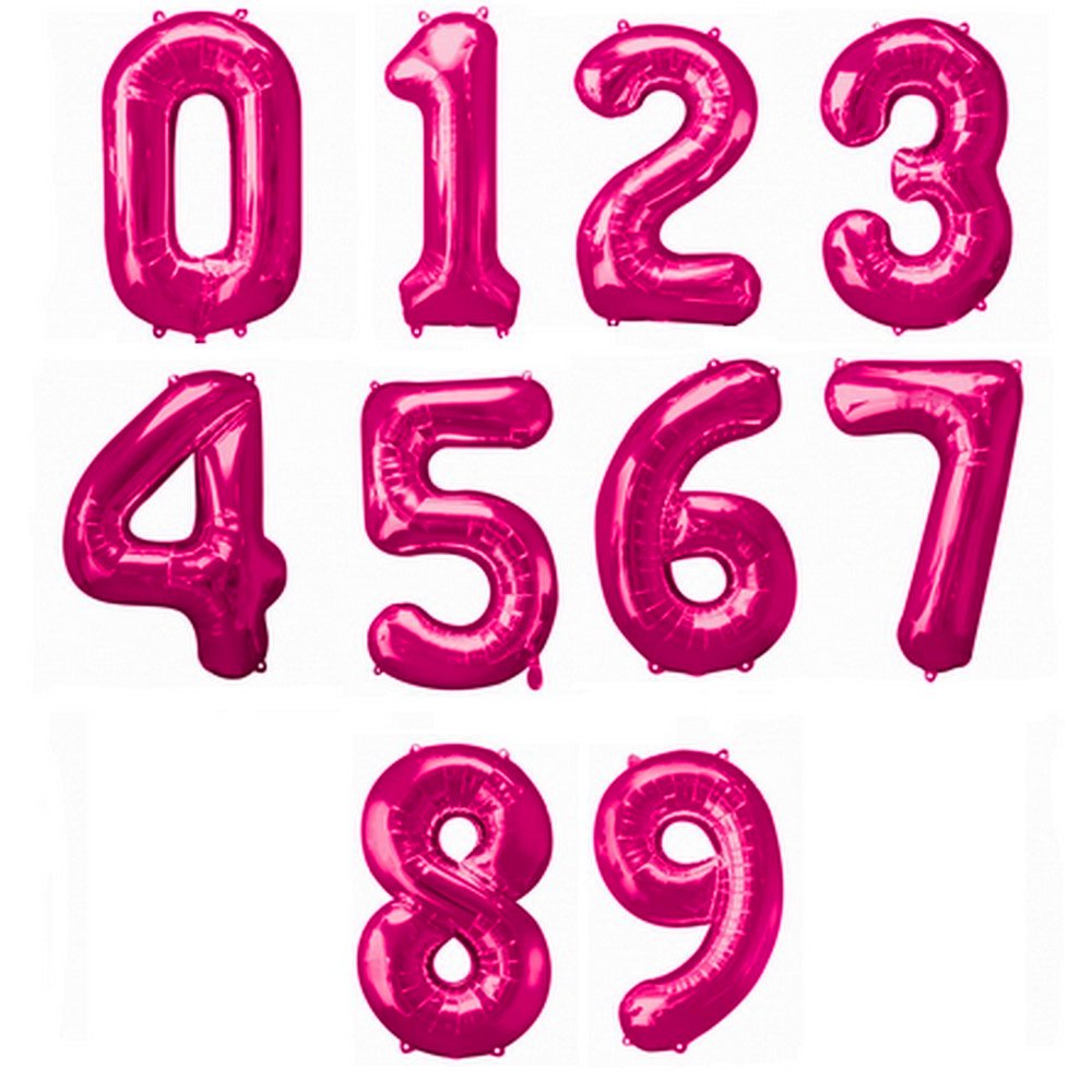 Amscan Supershape Pink Number Balloons (2 Pack) - Perfect for Birthday Parties, Baby Showers & Anniversary Celebrations