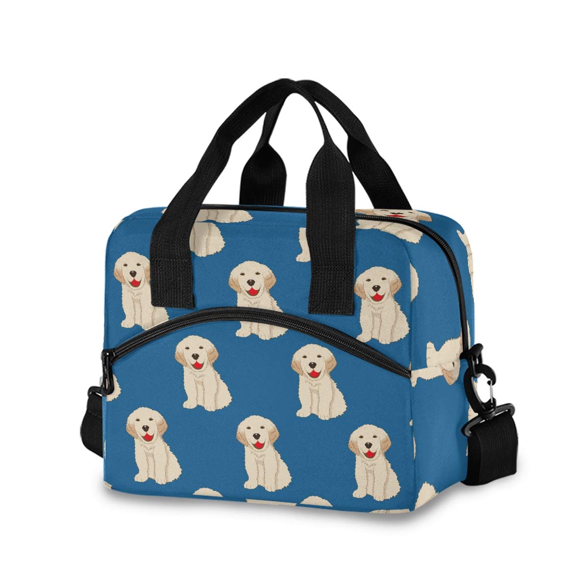 **Insulated Dog Lunch Box for Labrador & Golden Retriever Owners - Reusable Cooler Tote Bag with Detachable Shoulder Strap & Carry Handle - Perfect for Work, School, Picnic & Pet Outings**