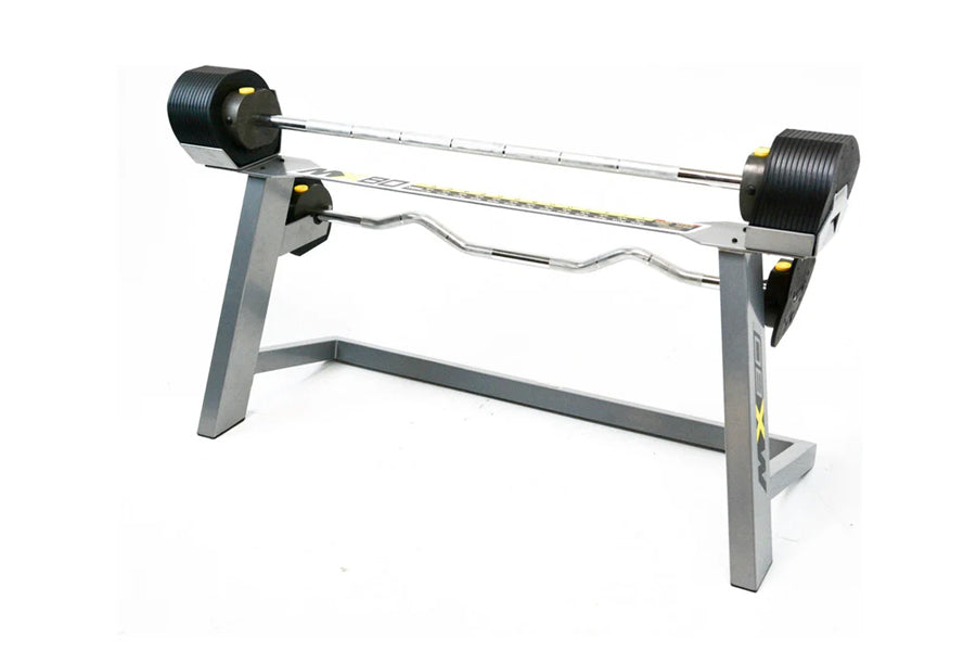 MX80 Rapid Change Adjustable Barbell & Curl Bar System (20-80lbs) - Home Gym Equipment for Strength Training & Weightlifting Workouts