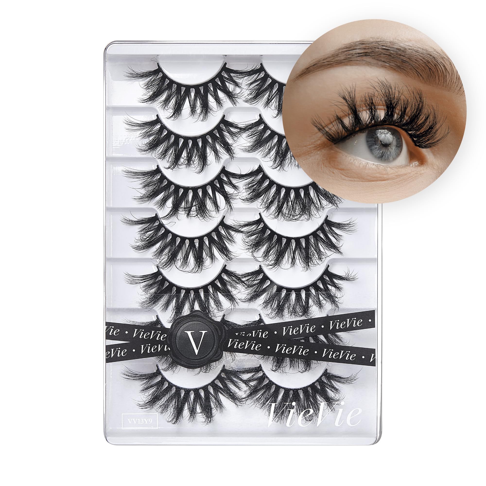 VieVie False Eyelashes 7 Pairs - Natural to Dramatic Faux Mink Lashes, Lightweight Wispy Strips for Everyday & Special Occasion Wear | Perfect for Weddings, Parties & Date Nights