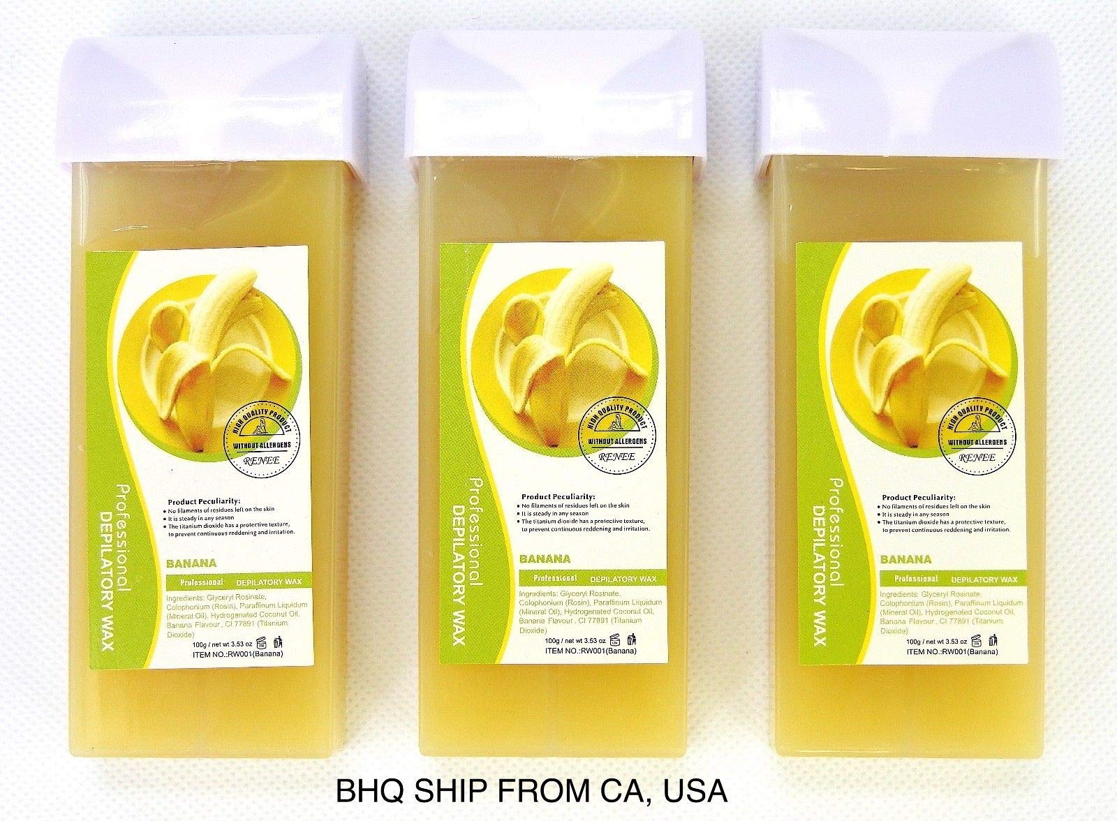 Banana Wax Roll-On Hair Removal Kit - 3 Pcs for Smooth Skin at Home