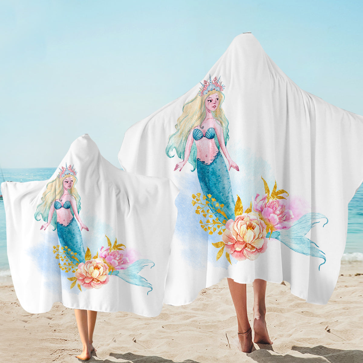 Mermaid Delight Hooded Towel for Kids - Soft & Absorbent Bath Towel with Fun Mermaid Tail Design - Perfect for Beach, Pool & After Bath Time